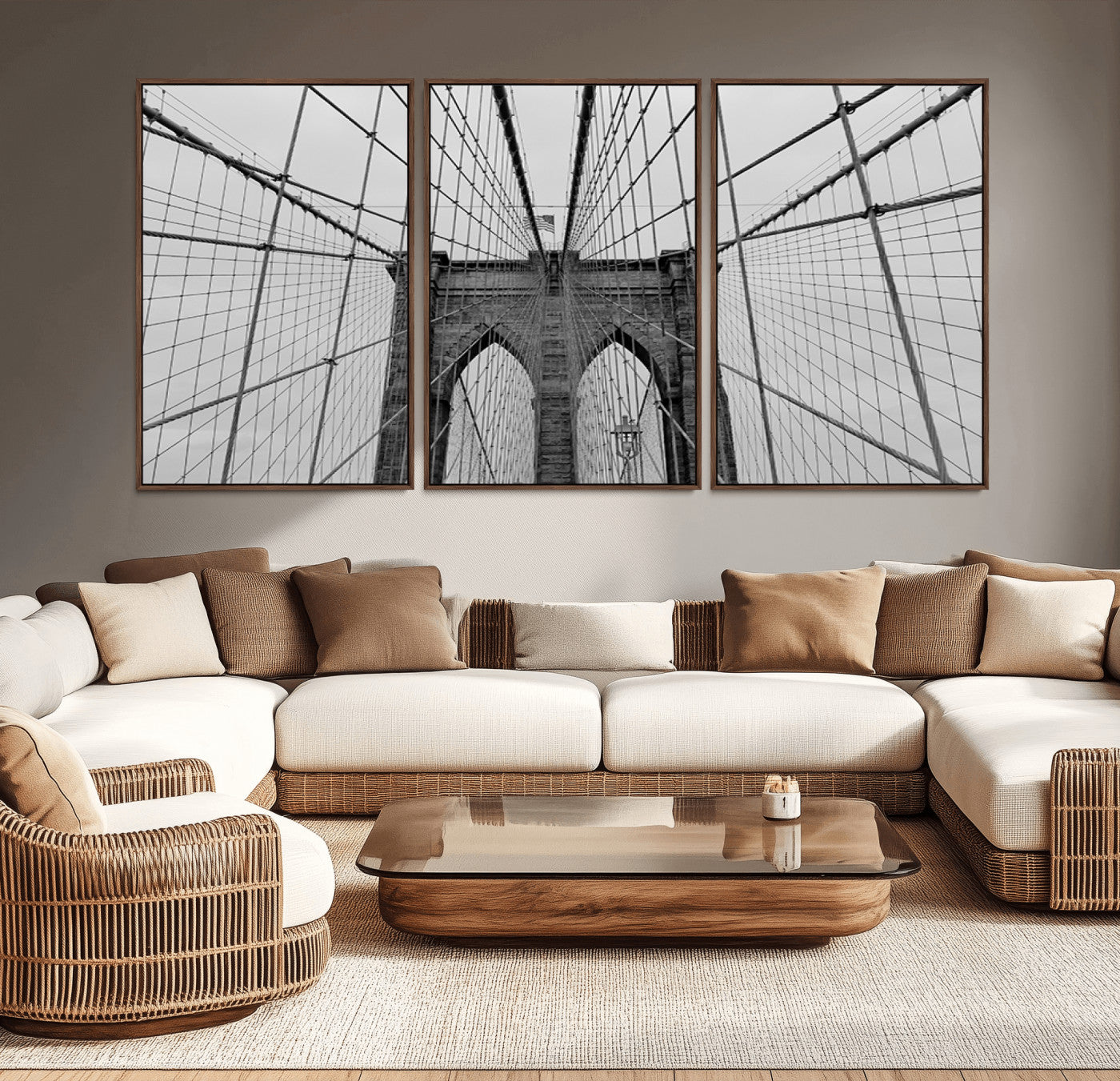 31341-MGV-CV-36X24-Large Brooklyn Bridge Wall Art Canvas Print