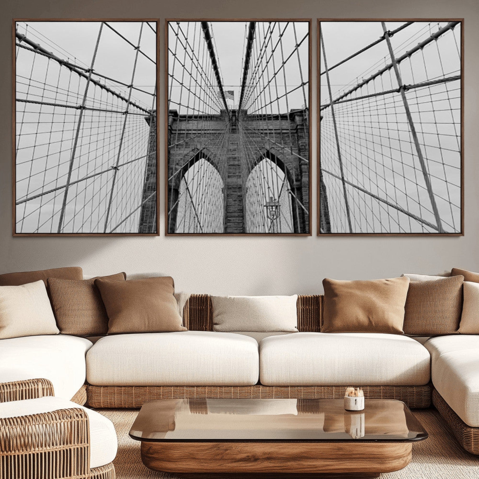 31341-MGV-CV-36X24-Large Brooklyn Bridge Wall Art Canvas Print