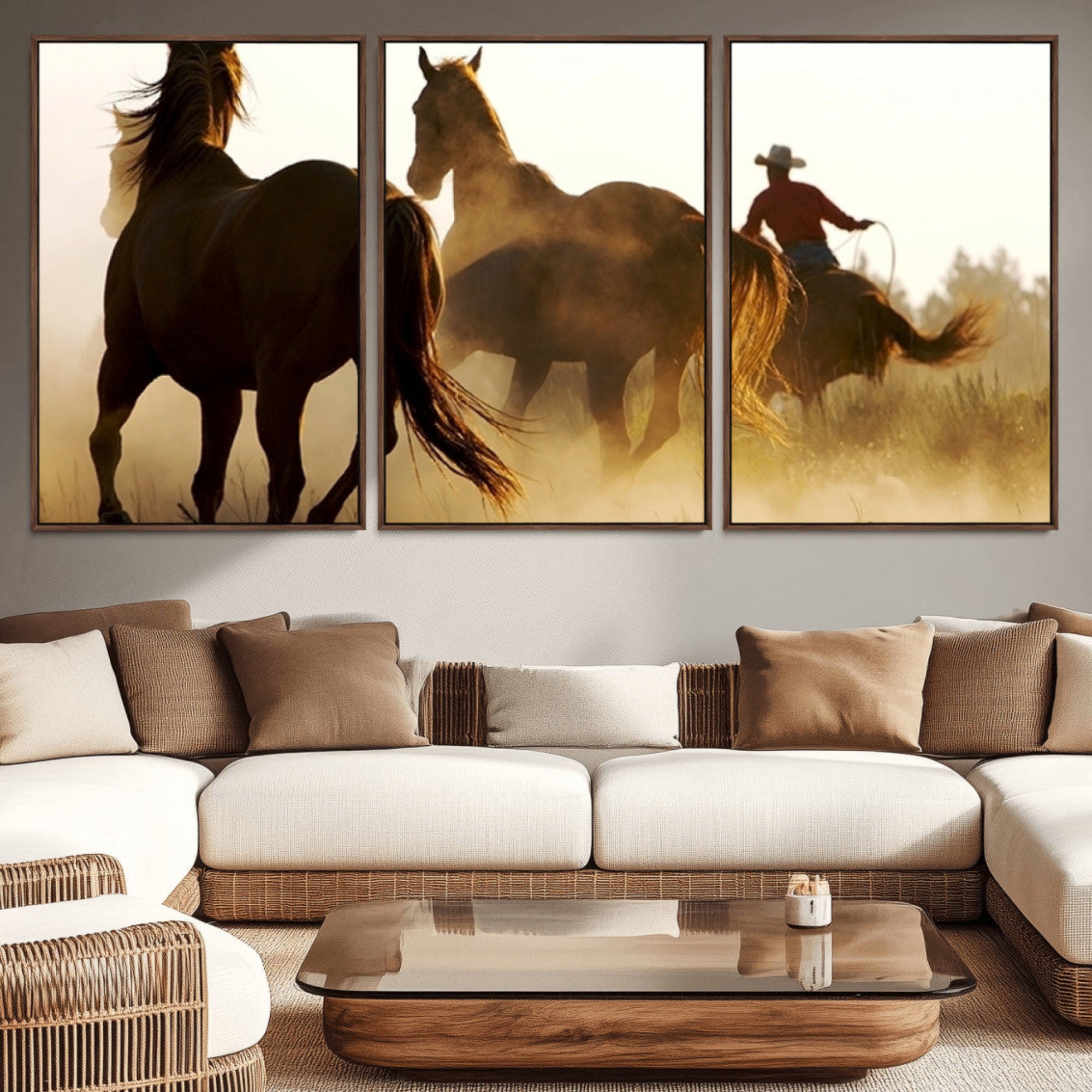49068-MGV-CV-36X24-Horses and Cowboys Wall Art Canvas Print