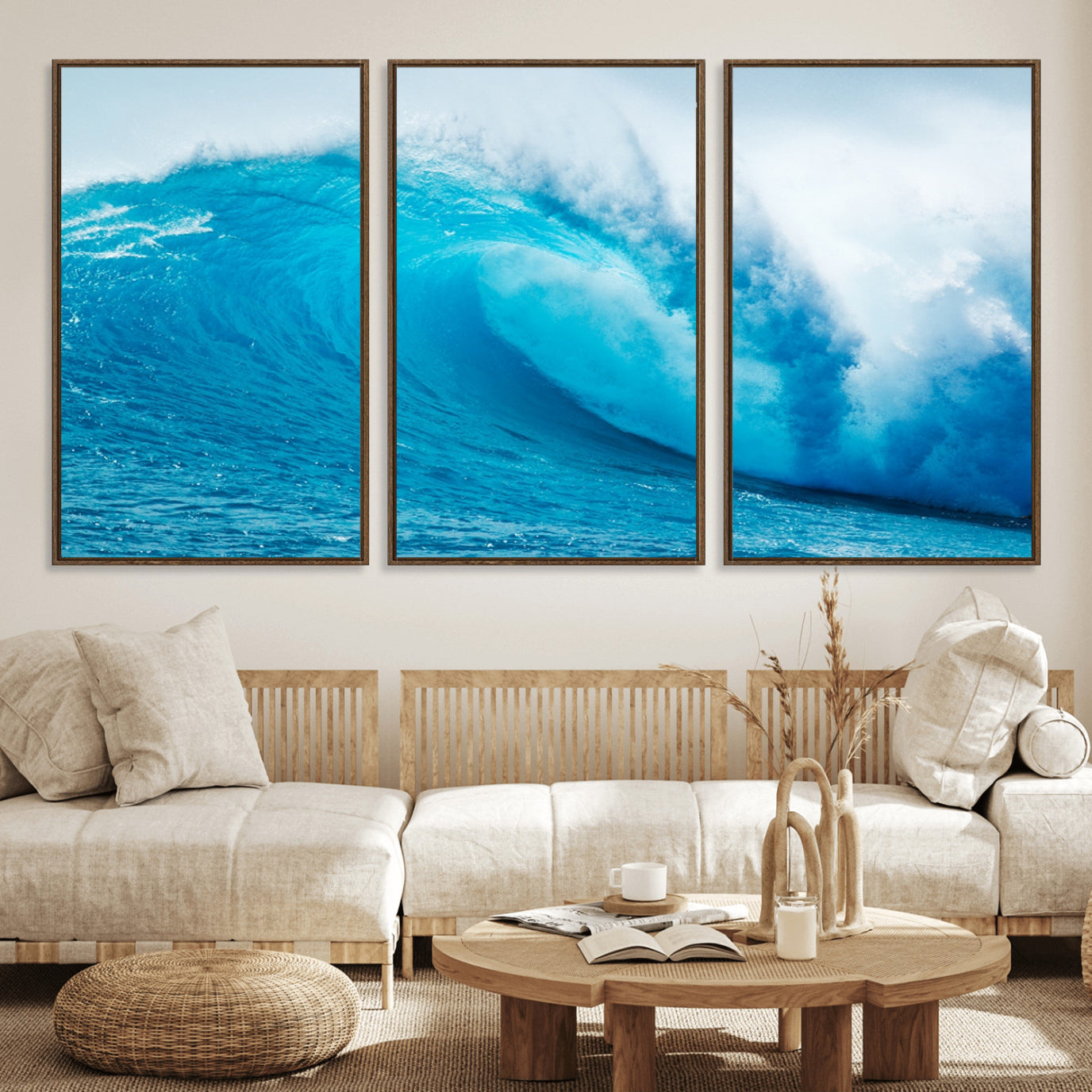 13117-MGV-CV-36X24-Big Ocean Surfing Wave Wall Art Canvas Print