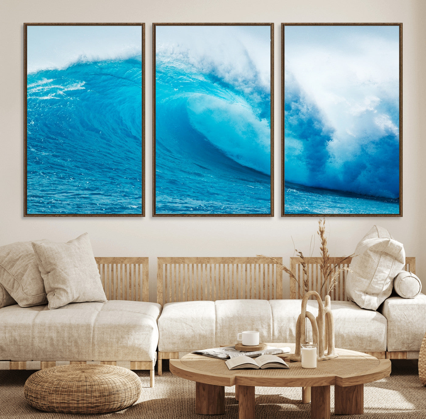13117-MGV-CV-36X24-Big Ocean Surfing Wave Wall Art Canvas Print