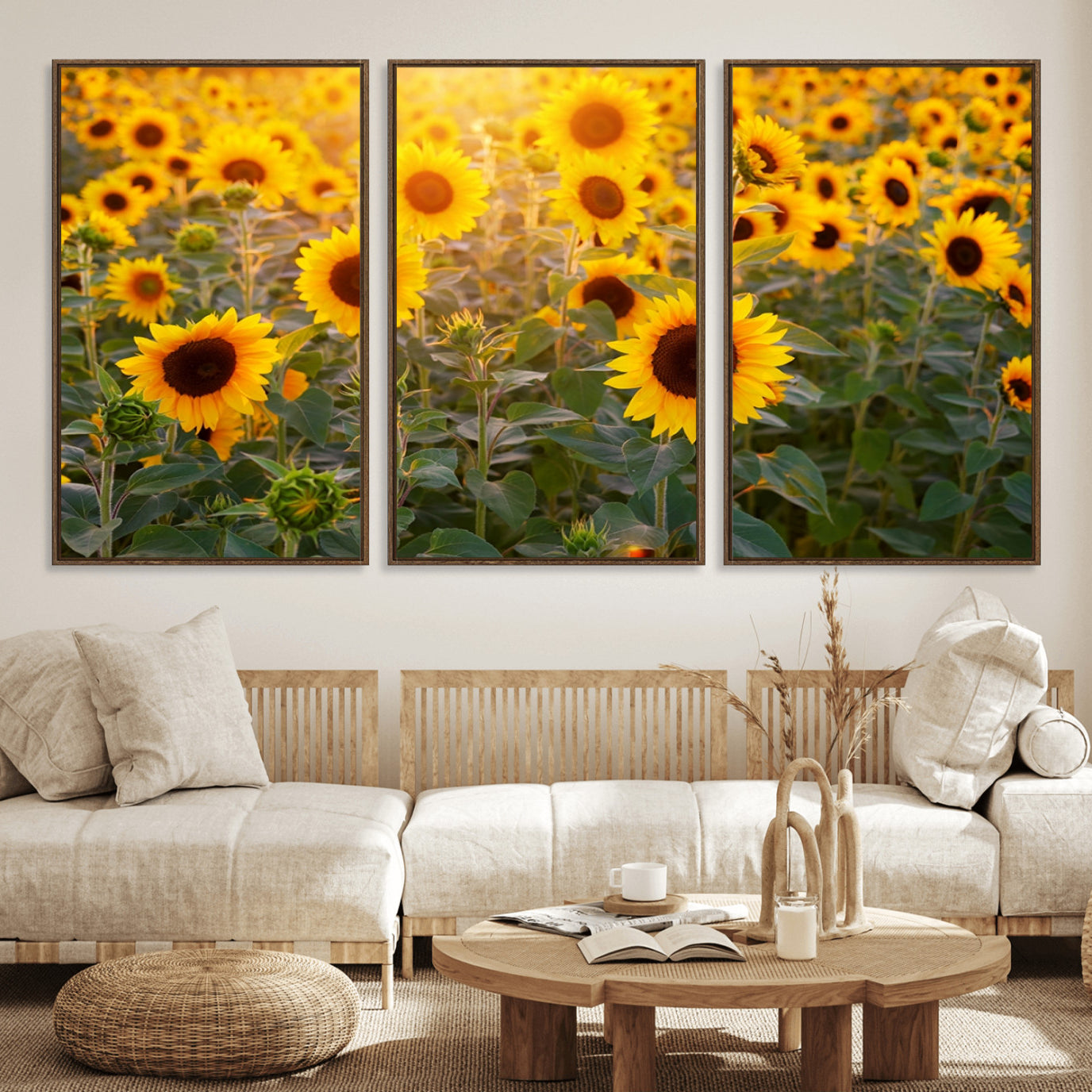 53685-MGV-FC-60X30-3P_Walnut-Sunflower Sunshine Wall Art Canvas Print