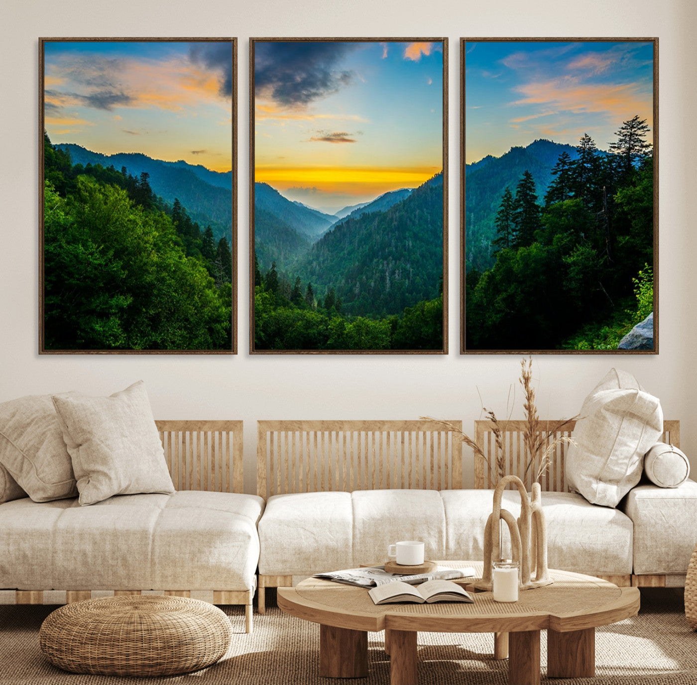 94536-MGV-FC-60X30-3P_Walnut-Green Forest Wall Art Canvas Print