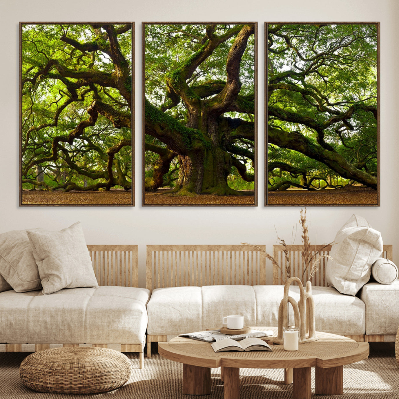 29407-MGV-CV-36X24-Angel Oak Tree Wall Art Canvas Print | Forest Tree Nature Photography Print on Canvas | Large