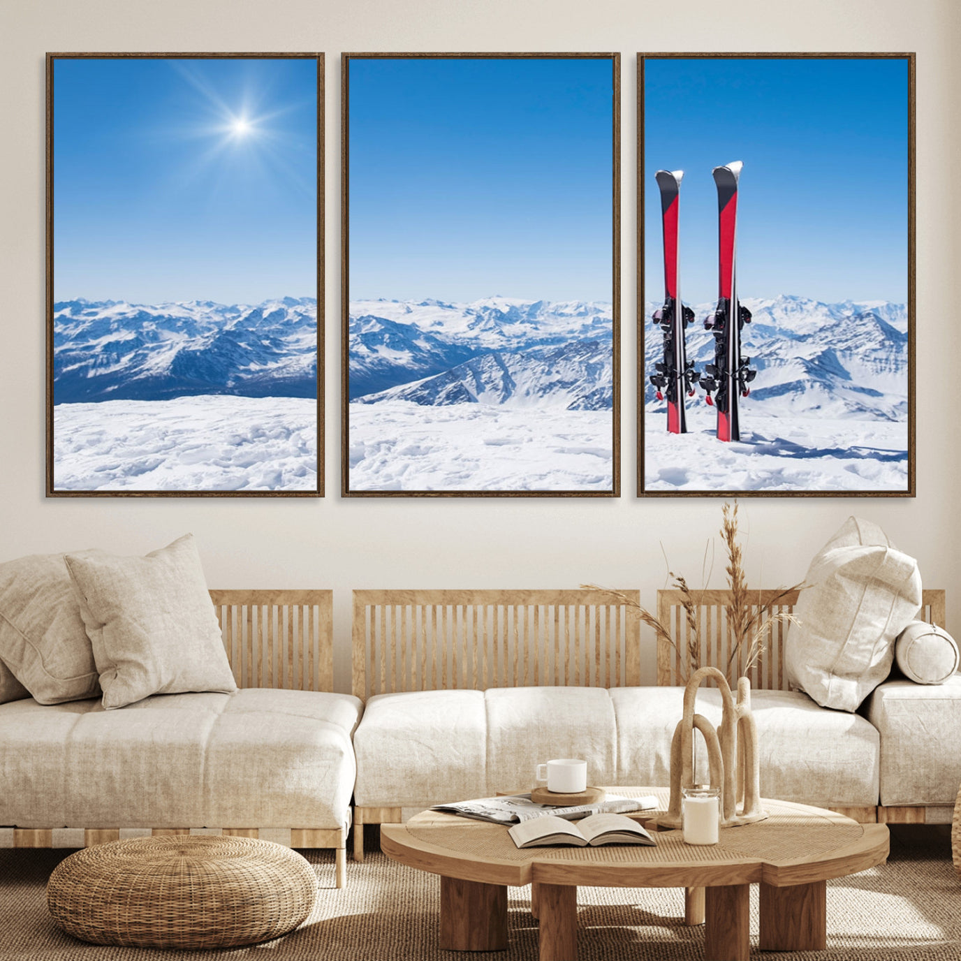 47452-MGV-FC-60X30-3P_Walnut-Ski Season Snow Wall Art Canvas Print
