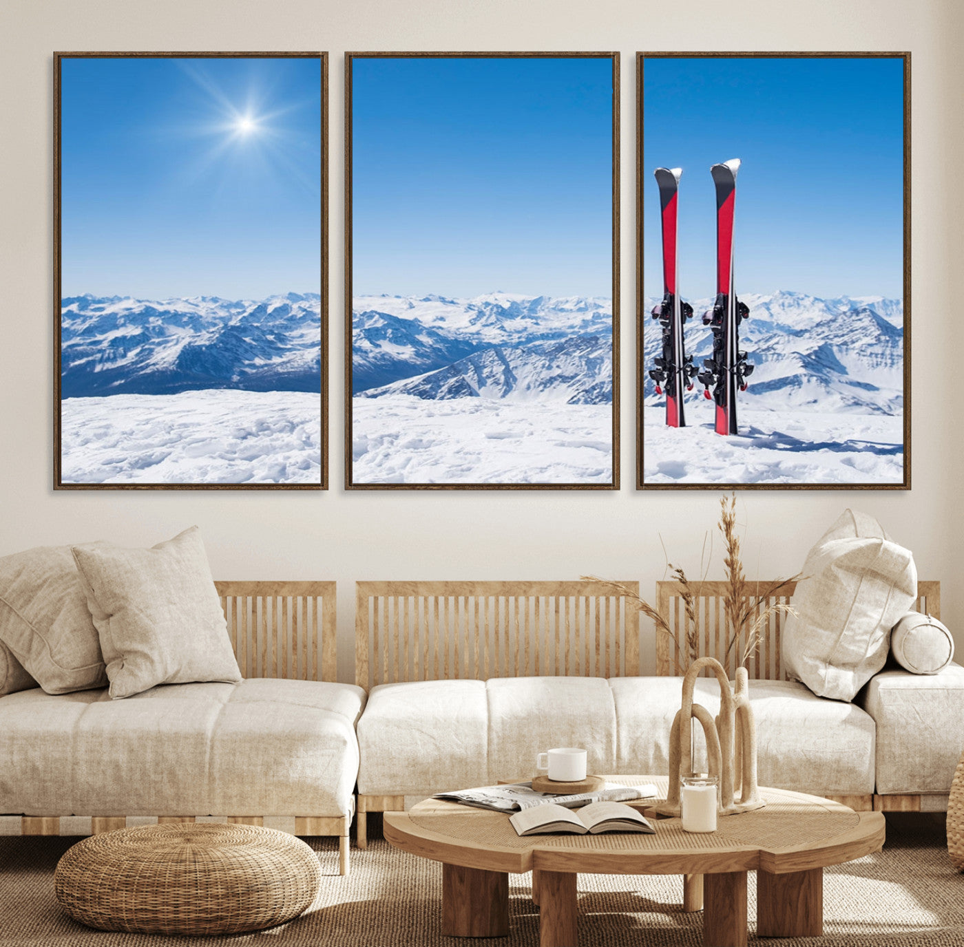 47452-MGV-FC-60X30-3P_Walnut-Ski Season Snow Wall Art Canvas Print