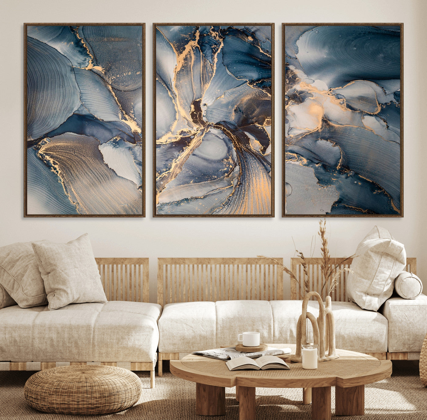69995-MGV-FC-60X30-3P_Walnut-Abstract Wall Art Canvas Print for Modern Home Decor