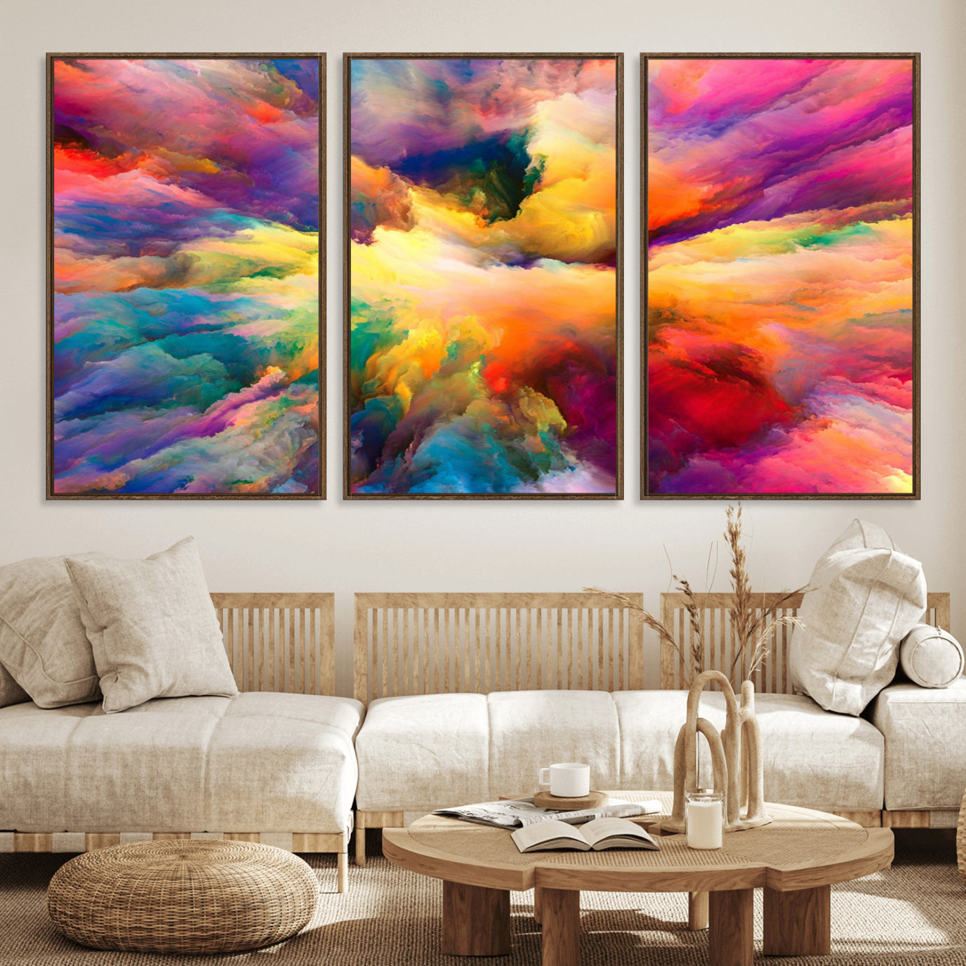 61038-MGV-FC-60X30-3P_Walnut-Blazing Vibrant Colors Cloud Wall Art Canvas Print