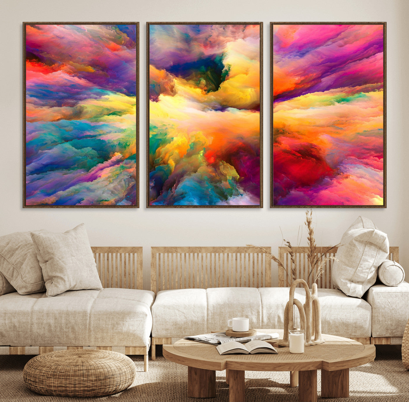 61038-MGV-FC-60X30-3P_Walnut-Blazing Vibrant Colors Cloud Wall Art Canvas Print
