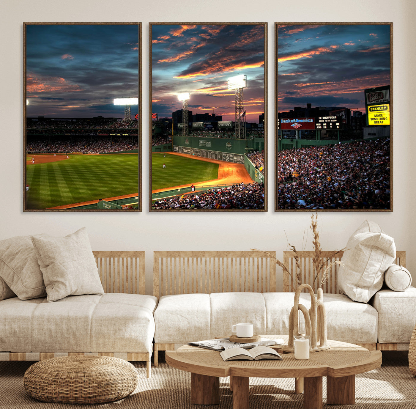 66781-MGV-CV-36X24-Fenway Park Wall Art Canvas Print | Large Baseball Stadium Canvas Print for Boston Red Sox Fans |