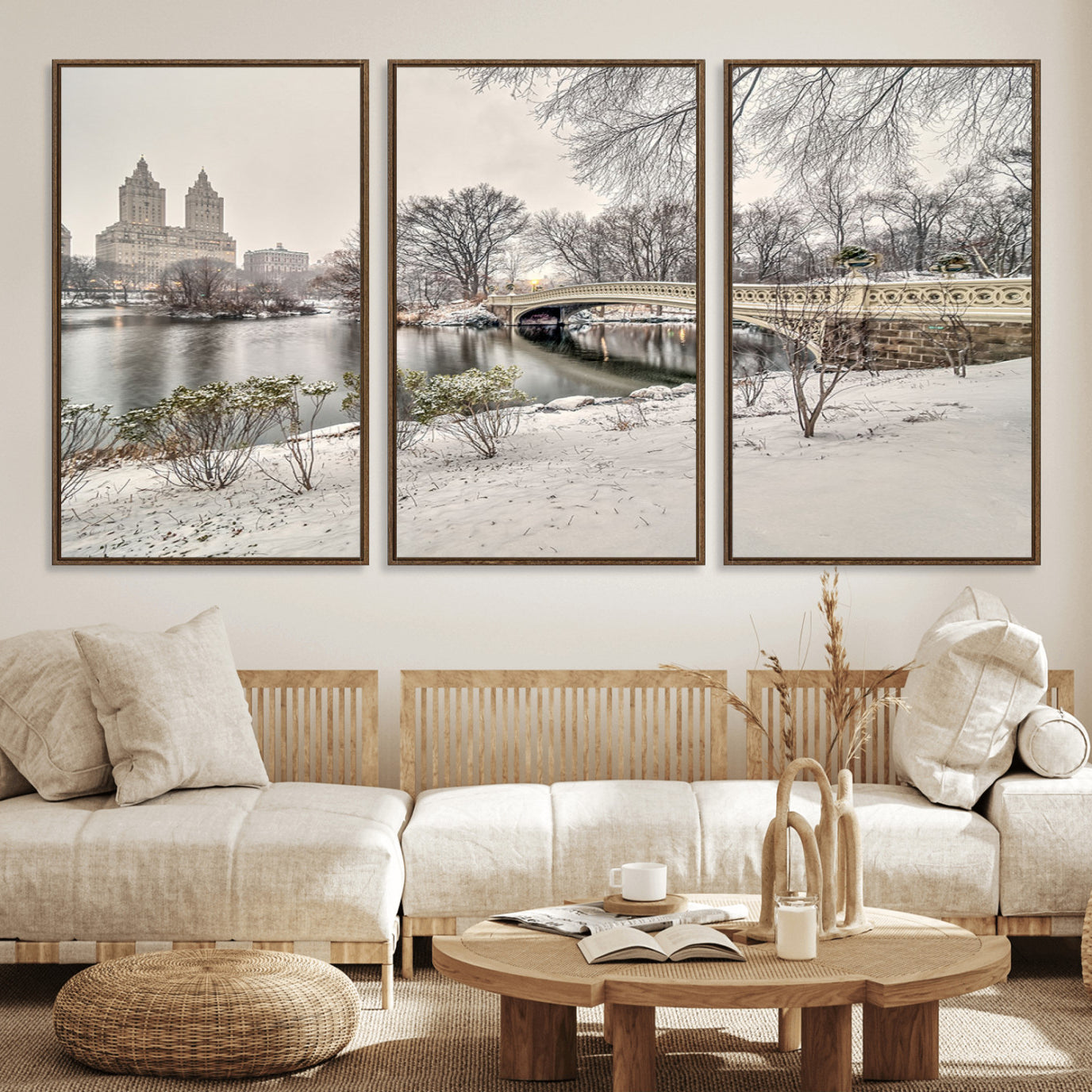 60292-MGV-FC-60X30-3P_Walnut-The Bow Bridge in Central Park Canvas, The Bow Bridge Canvas Print