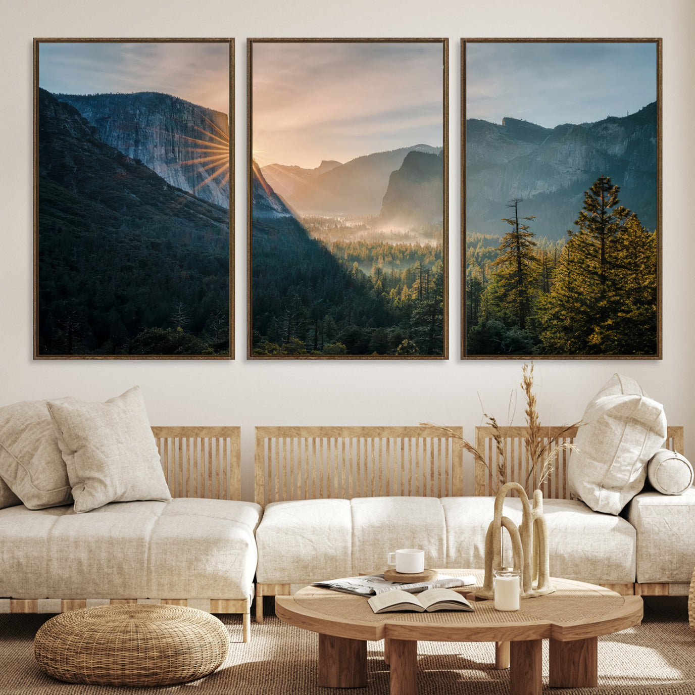 51605481-MGV-CV-36X24-Yosemite Valley Wall Art Canvas Print – Framed Mountain Landscape National Park Scenic Nature Artwork for Home Office