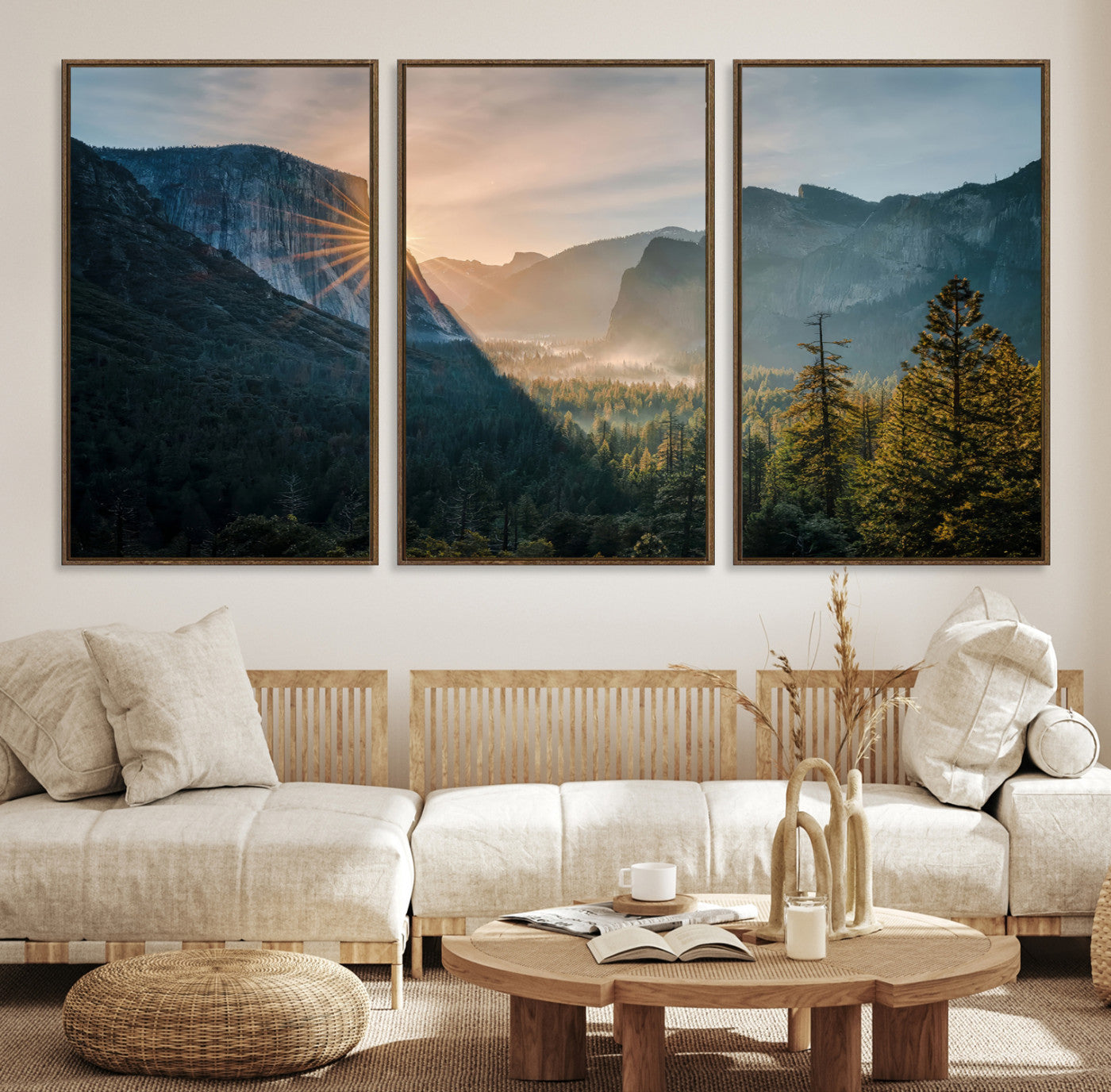 51605481-MGV-CV-36X24-Yosemite Valley Wall Art Canvas Print – Framed Mountain Landscape National Park Scenic Nature Artwork for Home Office