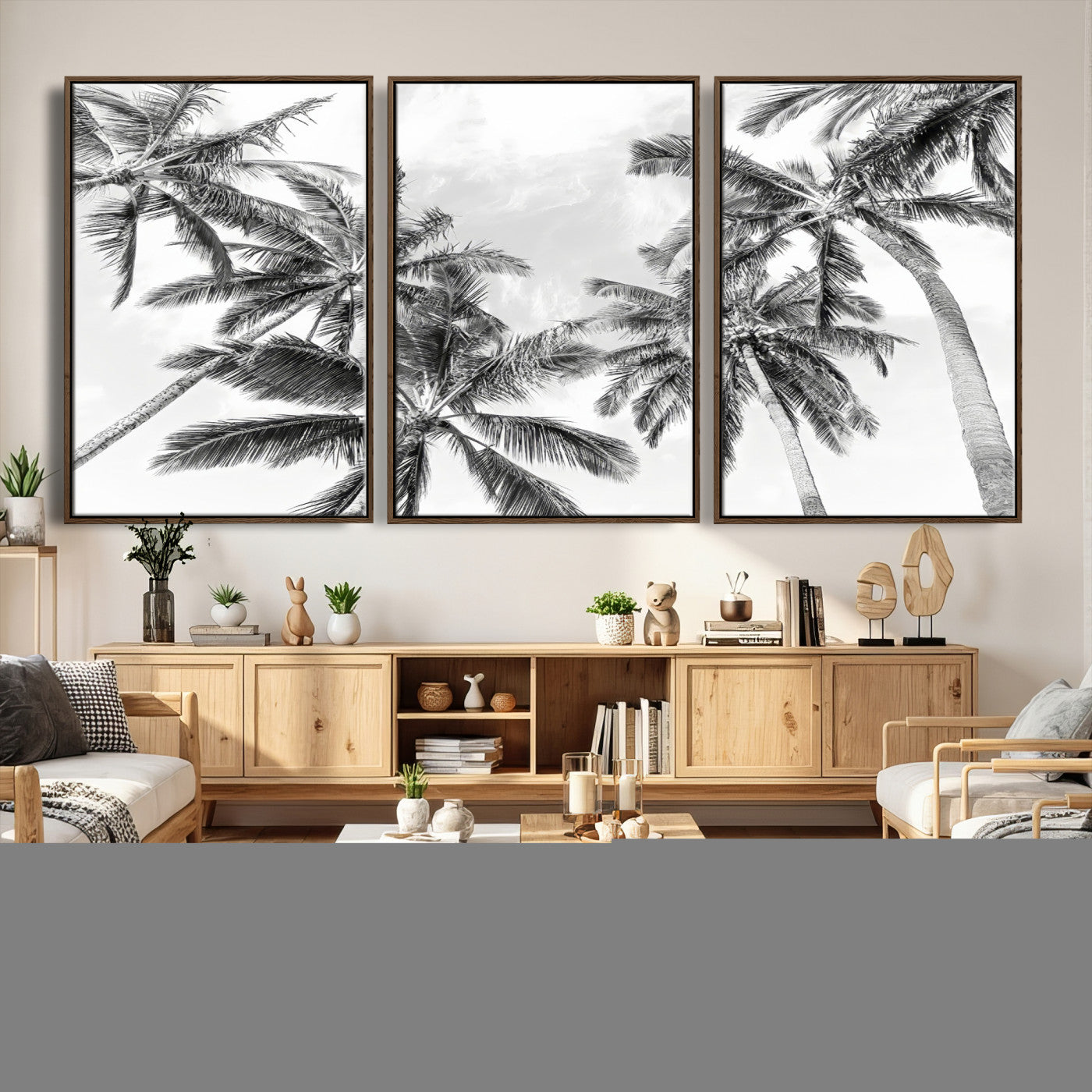 62113786-MGV-CV-36X24 - Palm Trees Wall Art – Tropical Breeze Canvas Print, Vacation Island Silhouette, Coastal Calm and Summer Paradise for Living Room or Beach House Decor