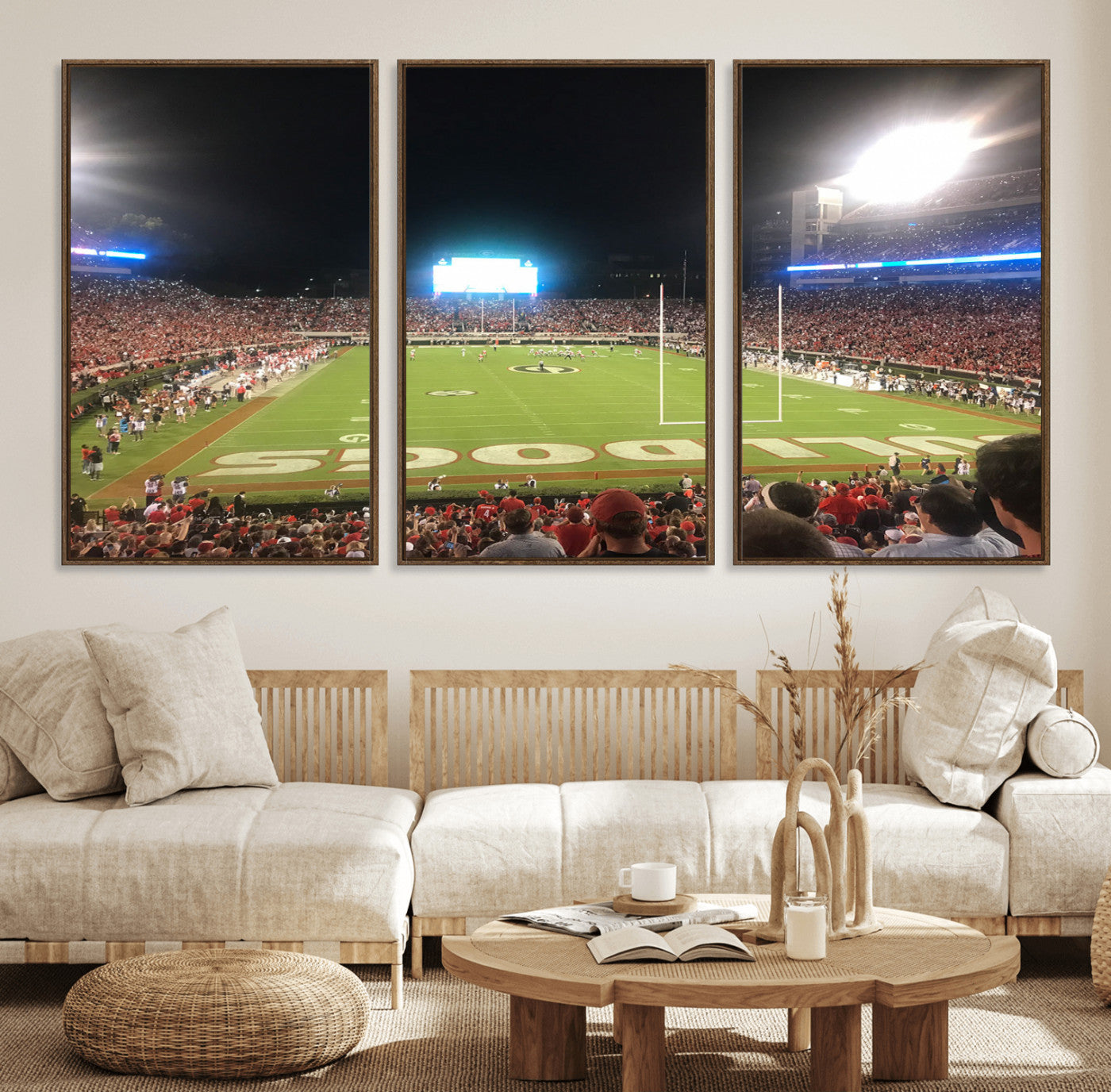 16230786-MGV-FC-60X30-3P - Dooley Stadium Wall Art, Sports Arena Panoramic Canvas Print, Modern Stadium Landscape Artwork for Home, Office
