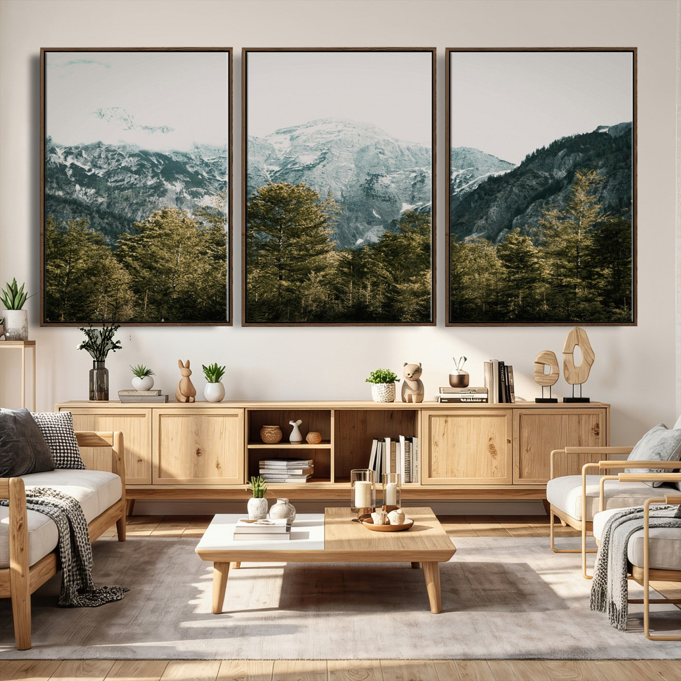 48479662-MGV-CV-36X24 - Mountain Forest Wall Art Canvas Print, Alpine Landscape Nature Photography, Moody Wilderness Wall Decor