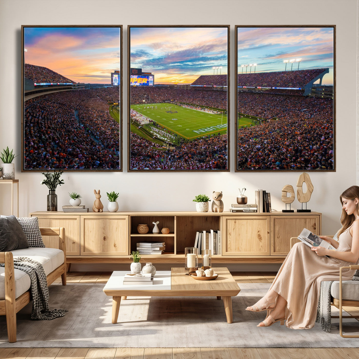 75203764-MGV-CV-36X24 - Jordan-Hare Stadium Auburn Tigers Football Stadium Canvas Wall Art
