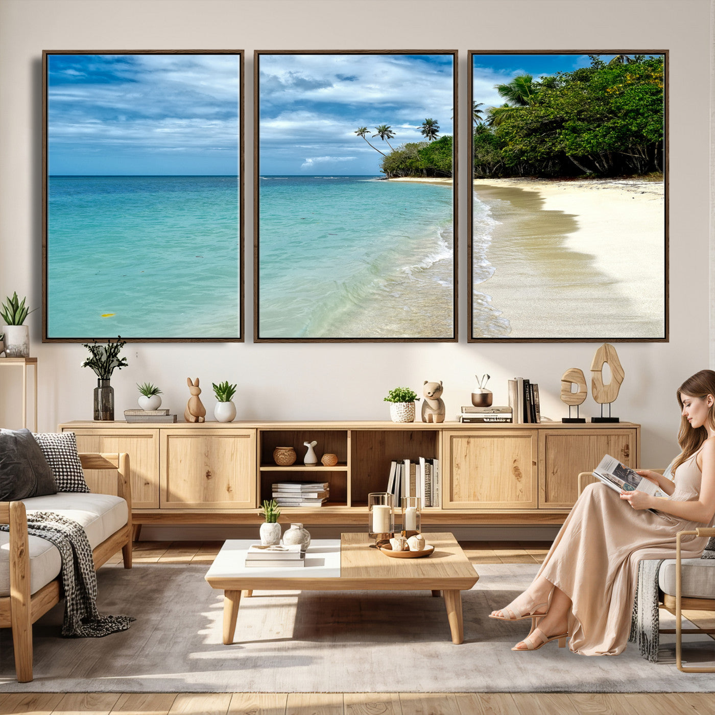 50626792-MGV-CV-36X24 - Puerto Rico Beach Paradise Wall Art – Tropical Coastal Print