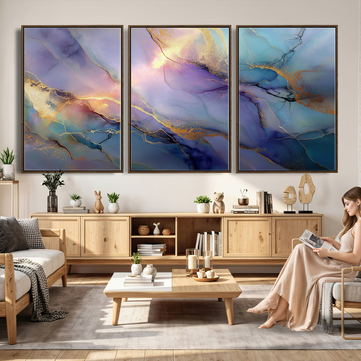 50939878-MGV-CV-36X24 - Colorful Abstract Canvas Wall Art Print, Vibrant Popup Color Art Print