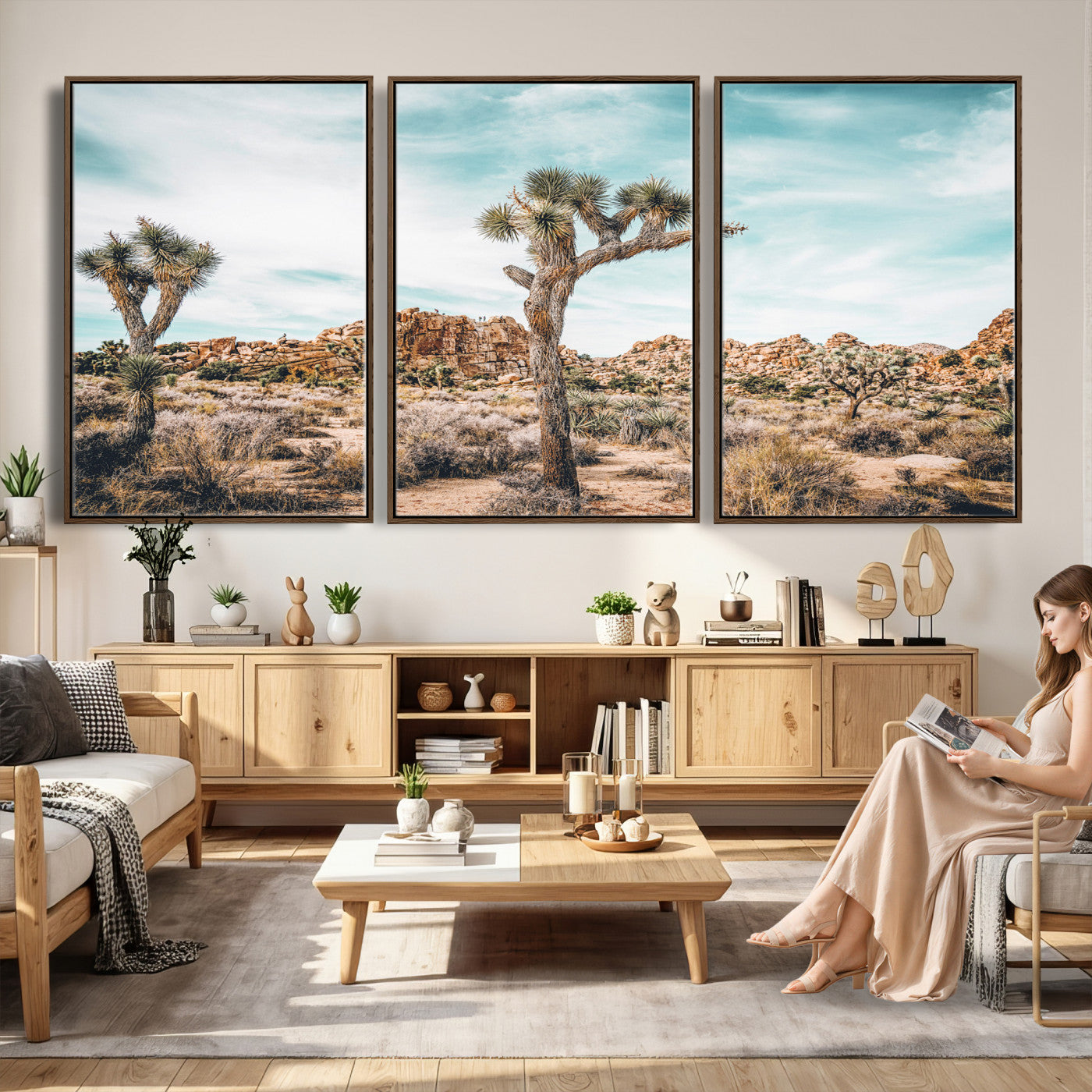41451127-MGV-CV-36X24 - Joshua Tree National Park Canvas Wall Art Print, Desert Landscape Photography, Southwest Nature Decor - Ready to Hang