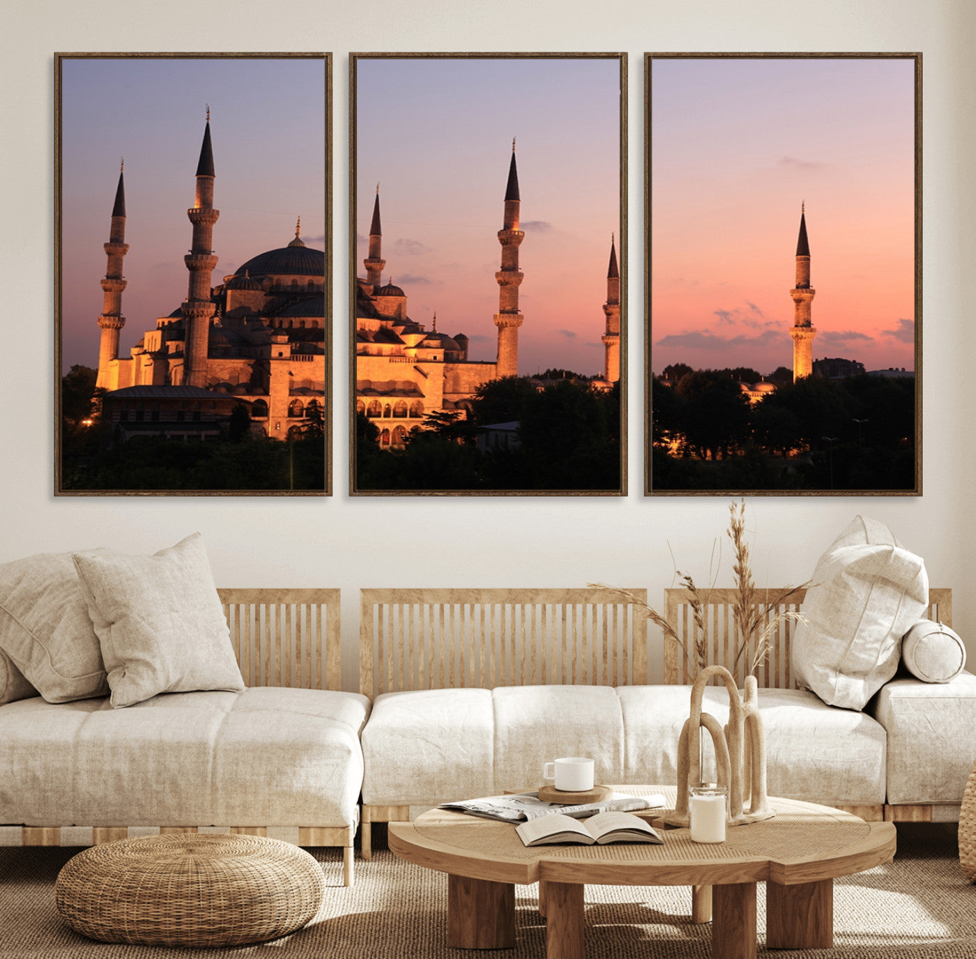84360-MGV-FC-60X30-3P_Walnut-Wall Art Turkey Istanbul Skyline Canvas Print