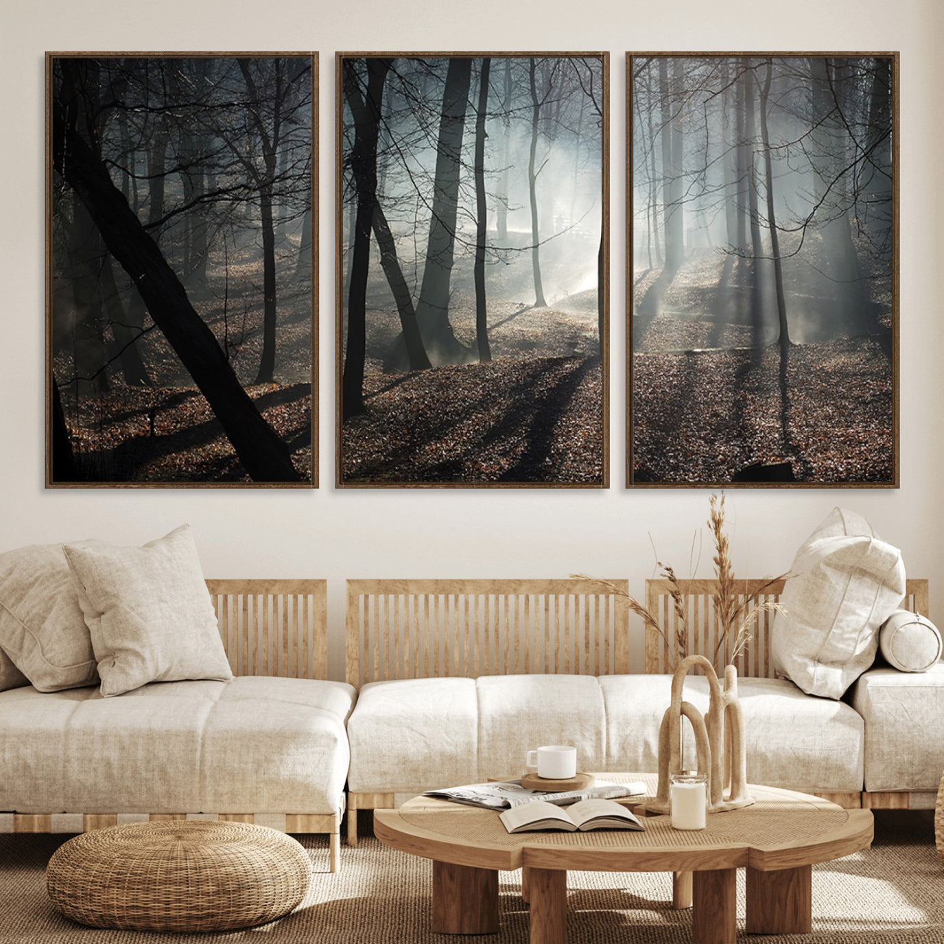 15648-MGV-FC-60X30-3P_Walnut-Dark Family and Tree Wall Art Canvas Print