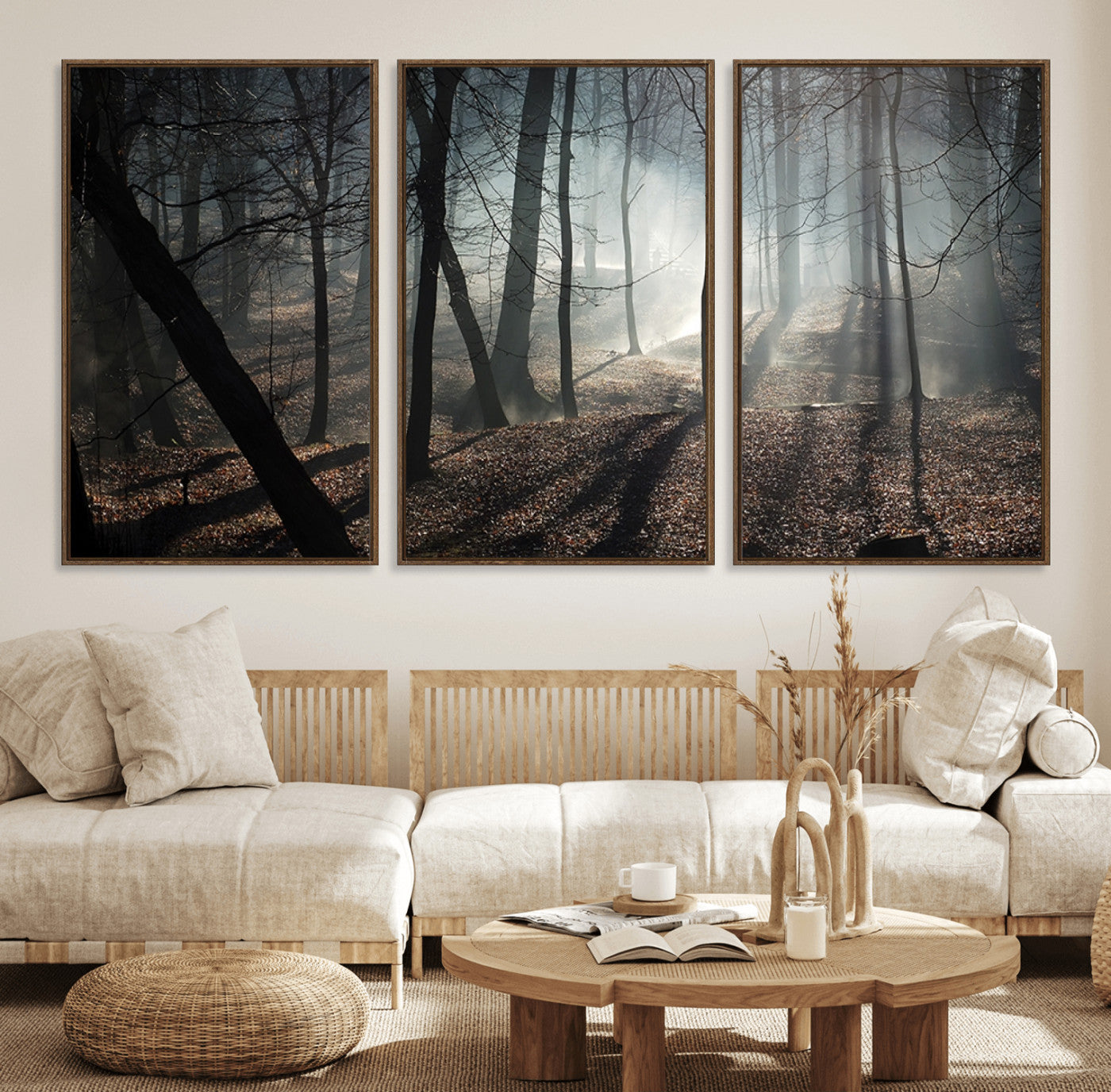 15648-MGV-FC-60X30-3P_Walnut-Dark Family and Tree Wall Art Canvas Print