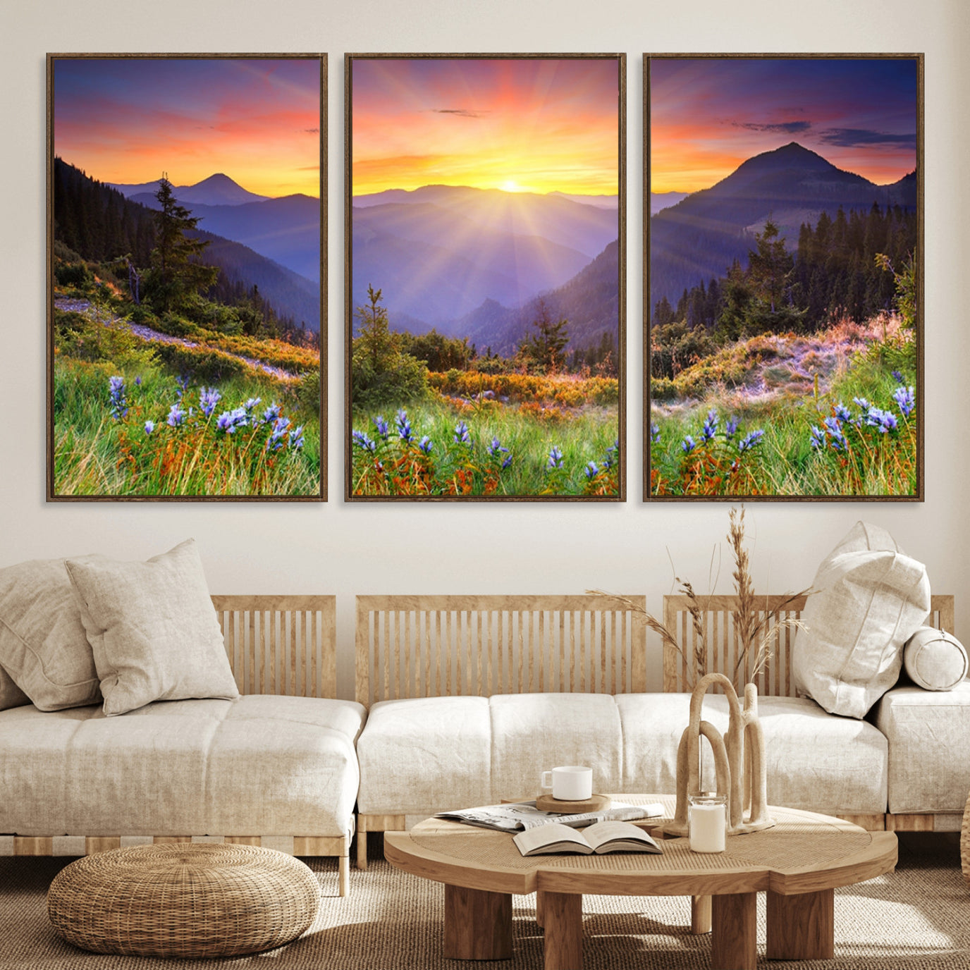 -Mountain and Spring Wall Art Canvas Print