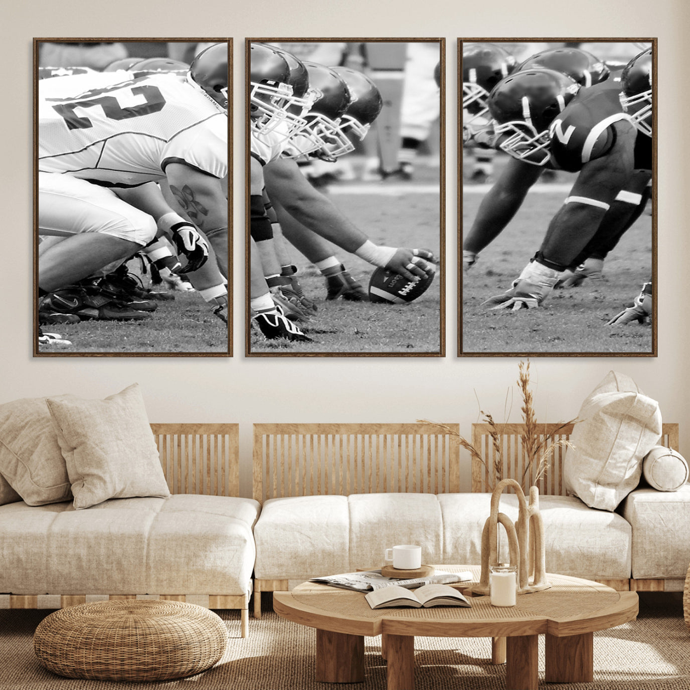 97432-MGV-FC-60X30-3P_Walnut-American Football Player Wall Art Canvas Print