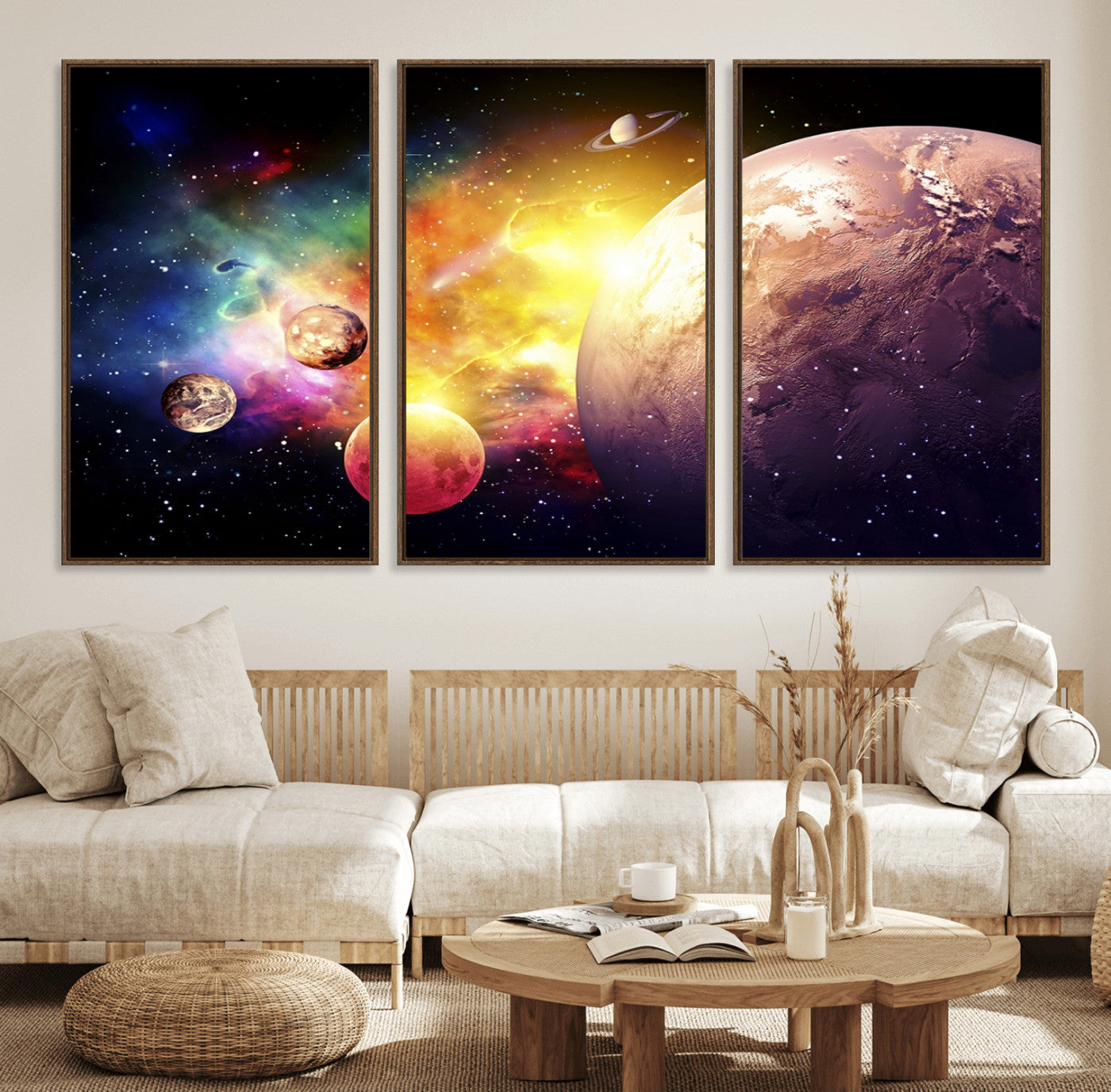 51843-MGV-FC-60X30-3P_Walnut-Space and Galaxy Canvas Print