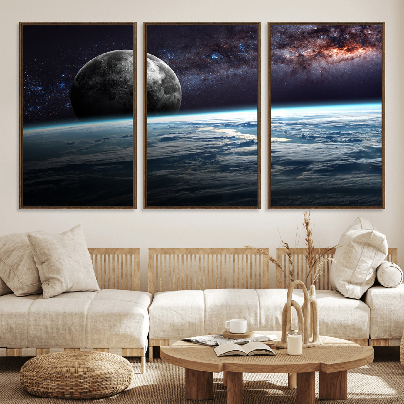 22395-MGV-FC-60X30-3P_Walnut-Space and Planet Canvas Print