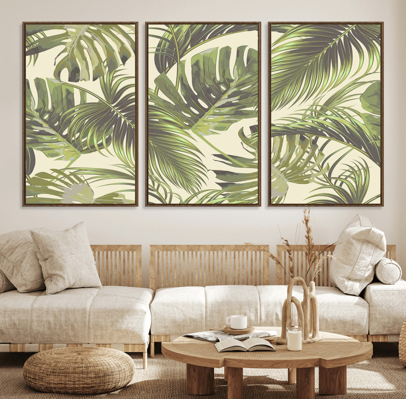 27339-MGV-FC-60X30-3P_Walnut-Palm Leaves Canvas Print