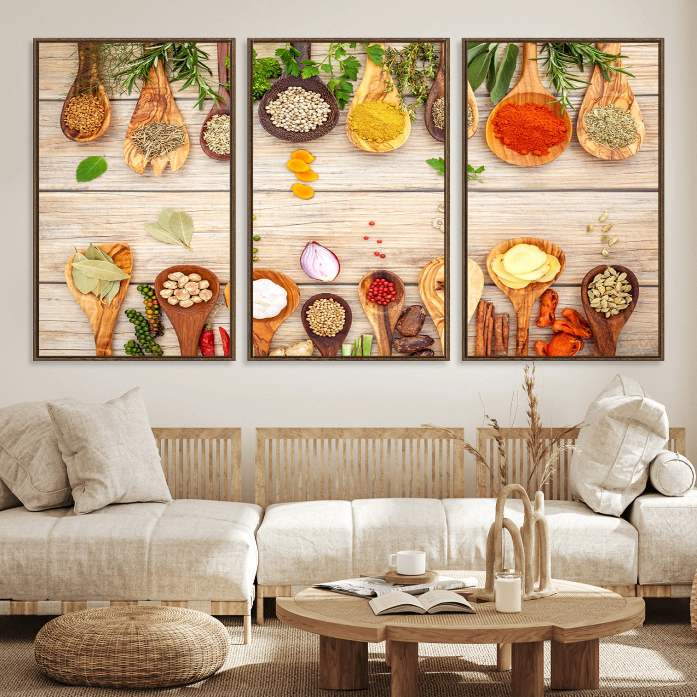 29667-MGV-FC-60X30-3P_Walnut-Kitchen Spice on the Table Wall Art, Kitchen Spice Wall Art Canvas Print
