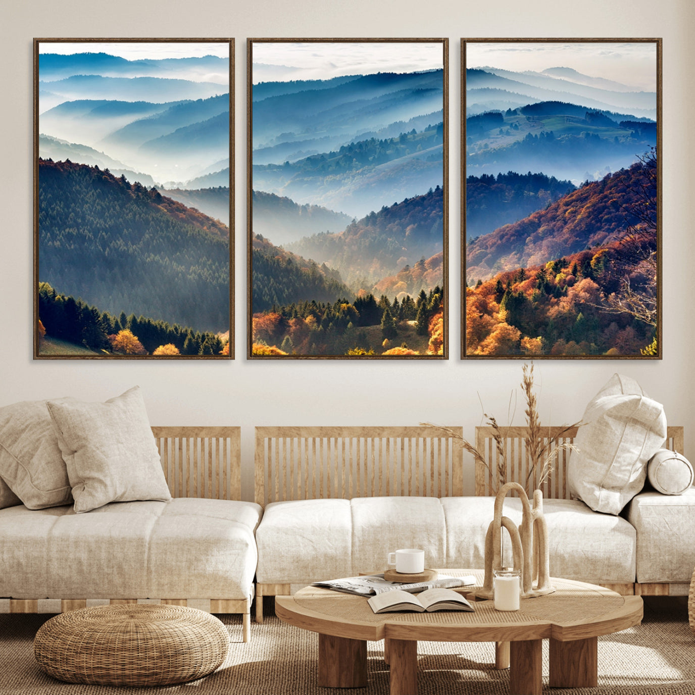 55372-MGV-FC-60X30-3P_Walnut-Mountains Forest Autumn Wall Art Canvas Print