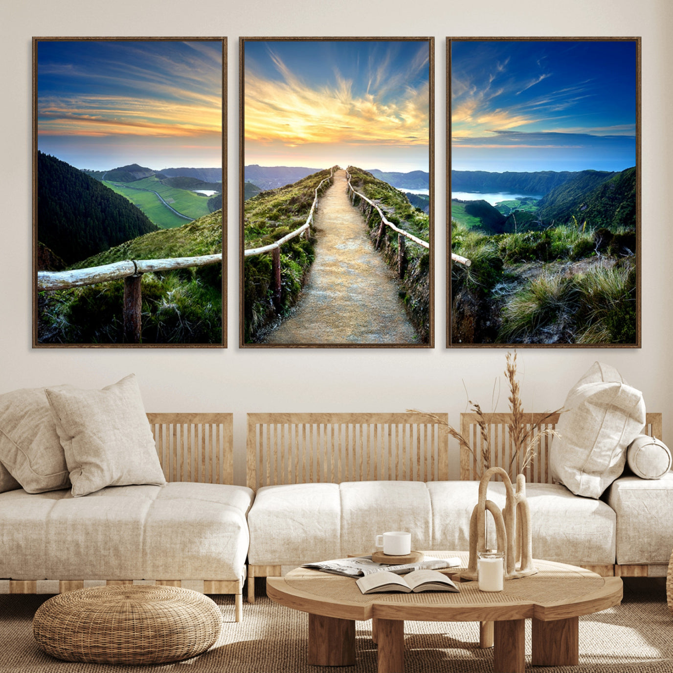58887-MGV-FC-60X30-3P_Walnut-Mountain and Sunset Wall Art Canvas Print