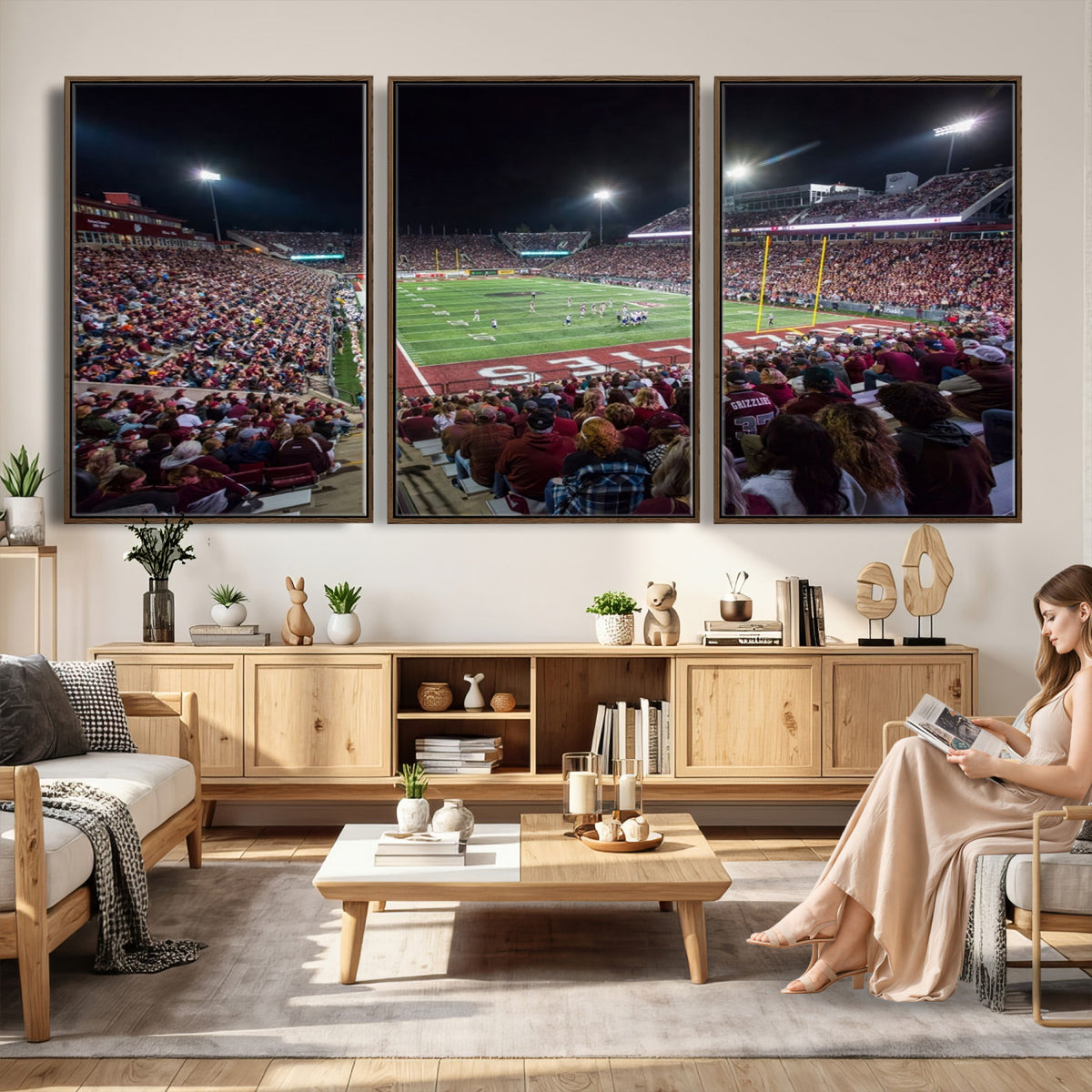 56191-MGV-CV-36X24 - Washington Grizzly Stadium American Football Wall Art Canvas Print, Sports Wall Art Print, Game Room Decor-1