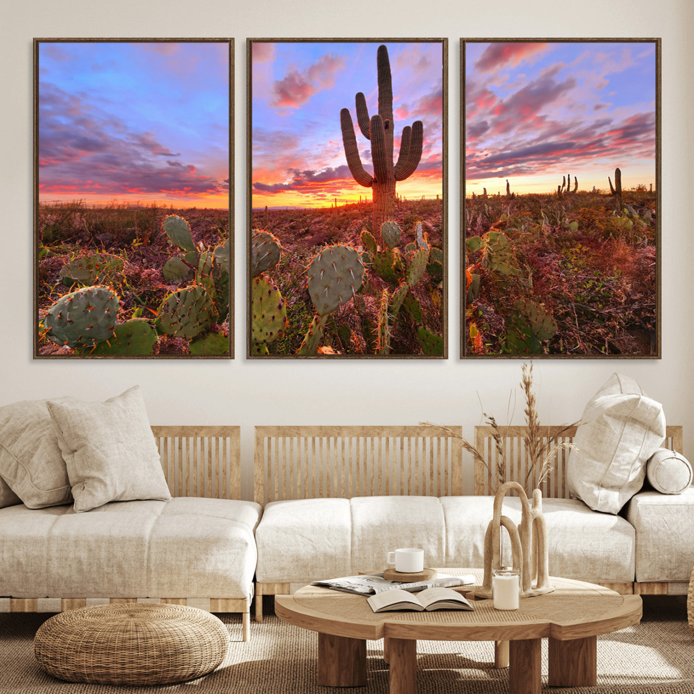 70465-MGV-FC-60X30-3P_Walnut-Arizona Desert Sunset Wall Art Canvas Print