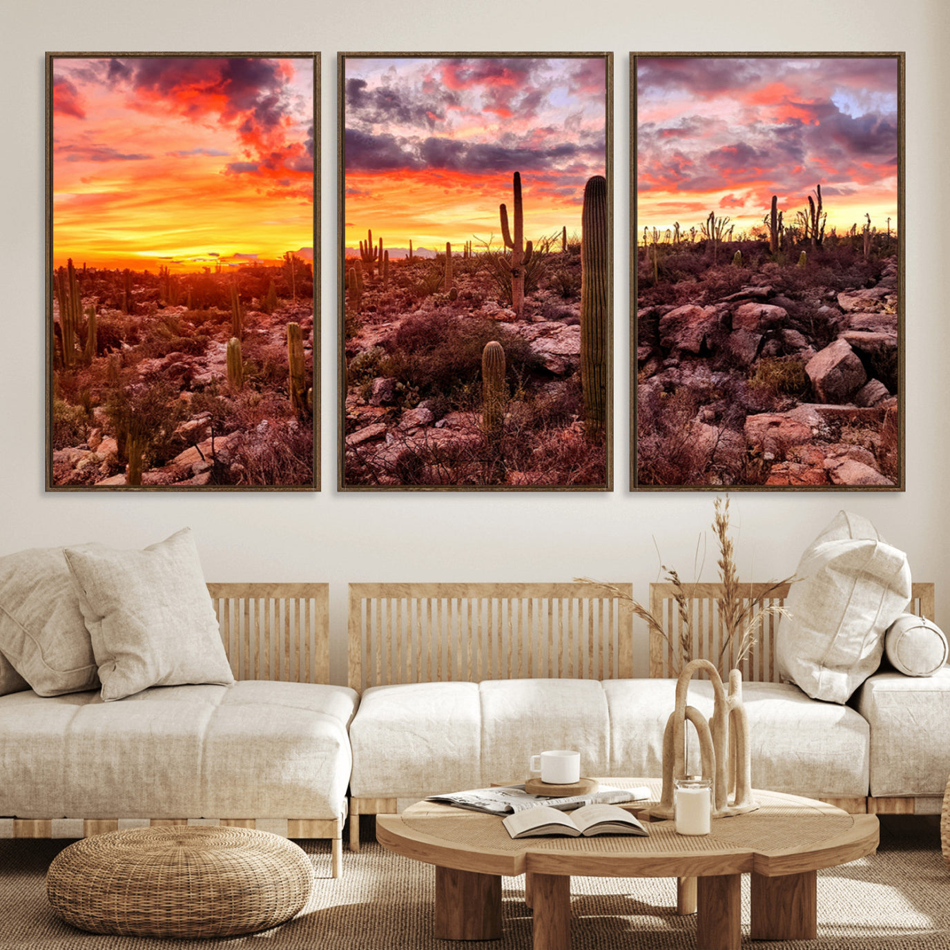 18067-MGV-FC-60X30-3P_Walnut-Arizona Desert Print, Western Cowboy Wall Art Print