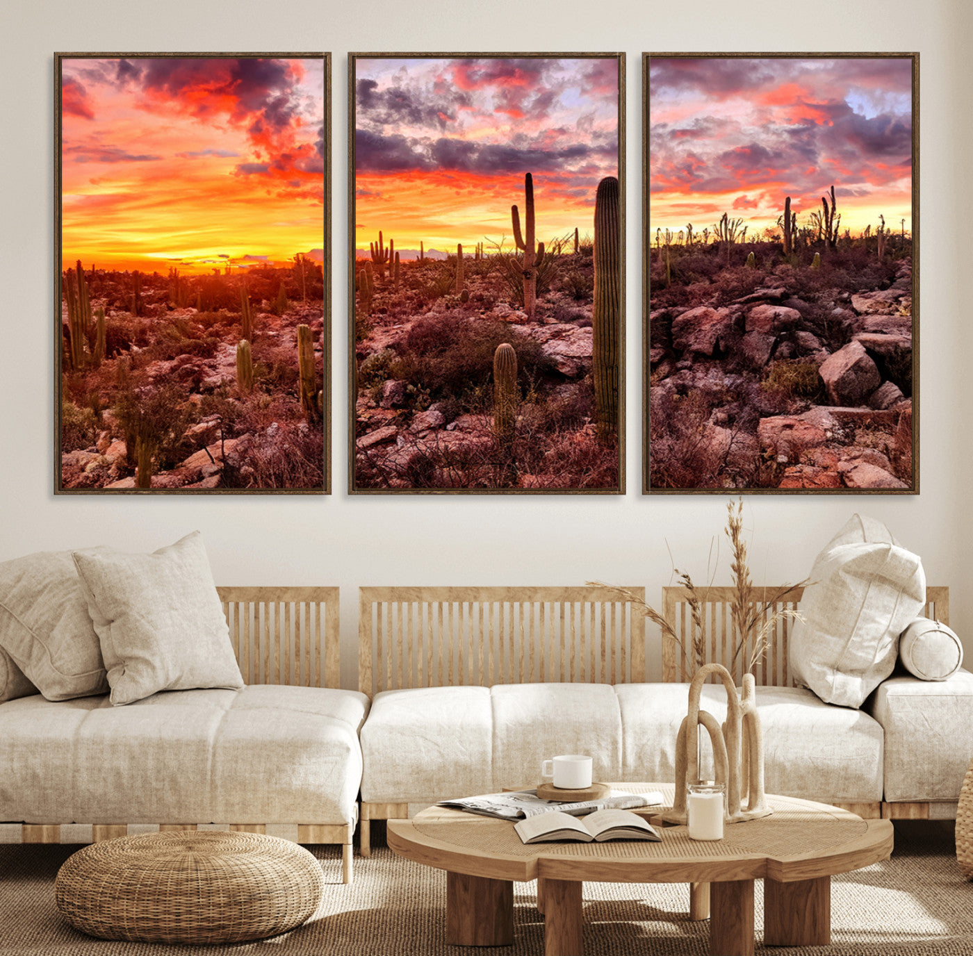 18067-MGV-FC-60X30-3P_Walnut-Arizona Desert Print, Western Cowboy Wall Art Print