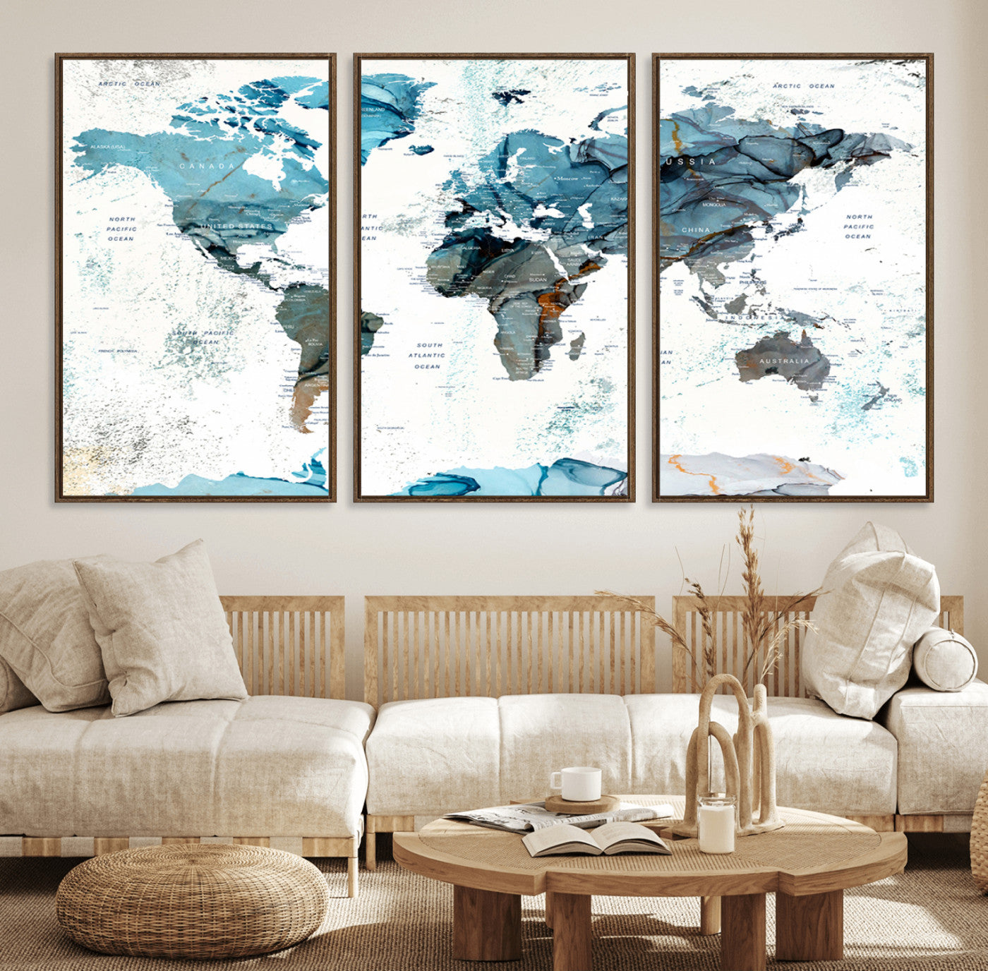 24415-MGV-CV-36X24-Push Pin World Map Canvas Print – Travel Tracker Wall Art for Couples, Perfect Anniversary Gift for Home or Office Decor