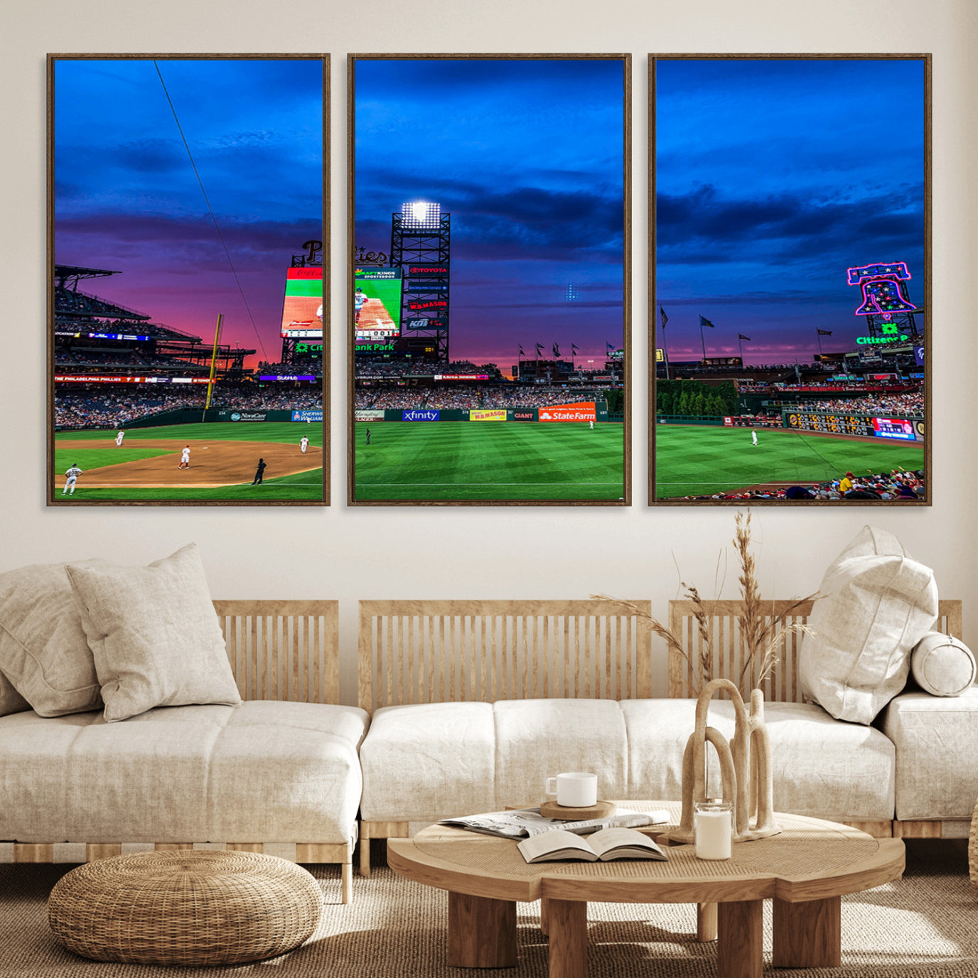 20427-MGV-CV-36X24-Philadelphia Phillies Baseball Team Print - Philadelphia Citizens Bank Park Stadium Canvas Wall Art