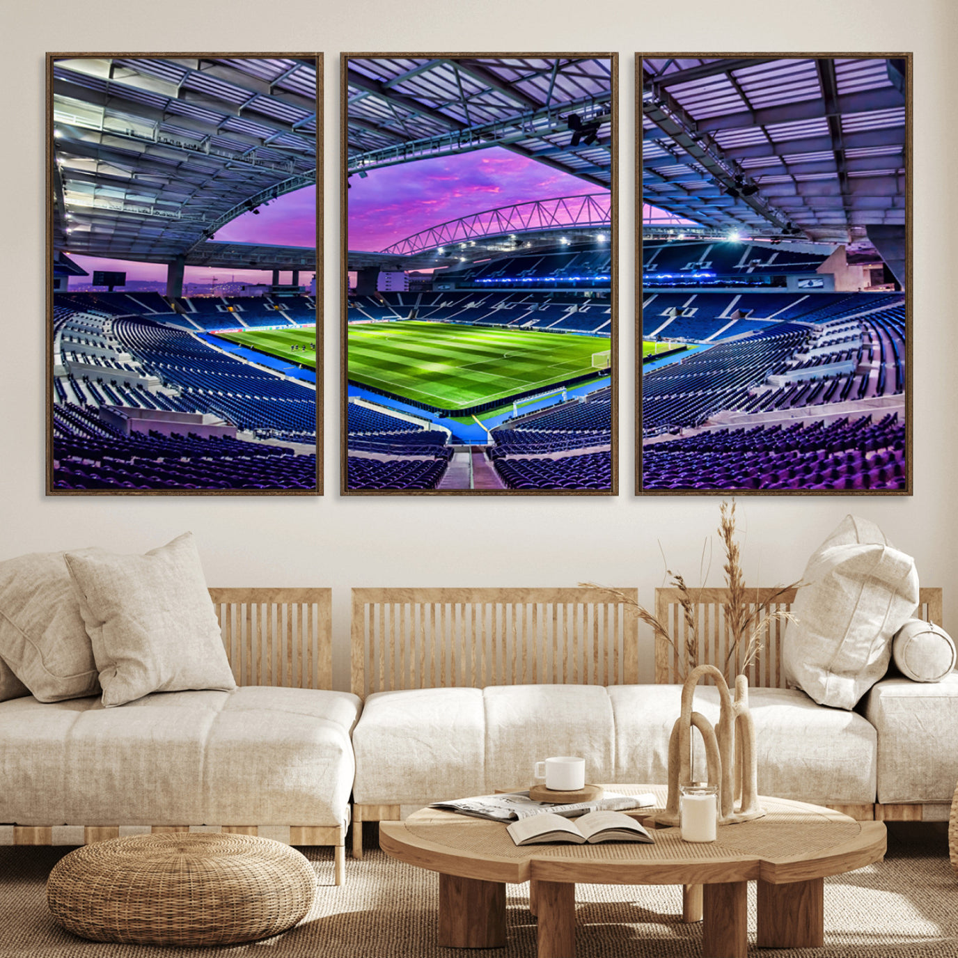10851-MGV-FC-60X30-3P_Walnut-FC Porto Soccer Team Print Canvas- Dragon Stadium Wall Art Canvas Print