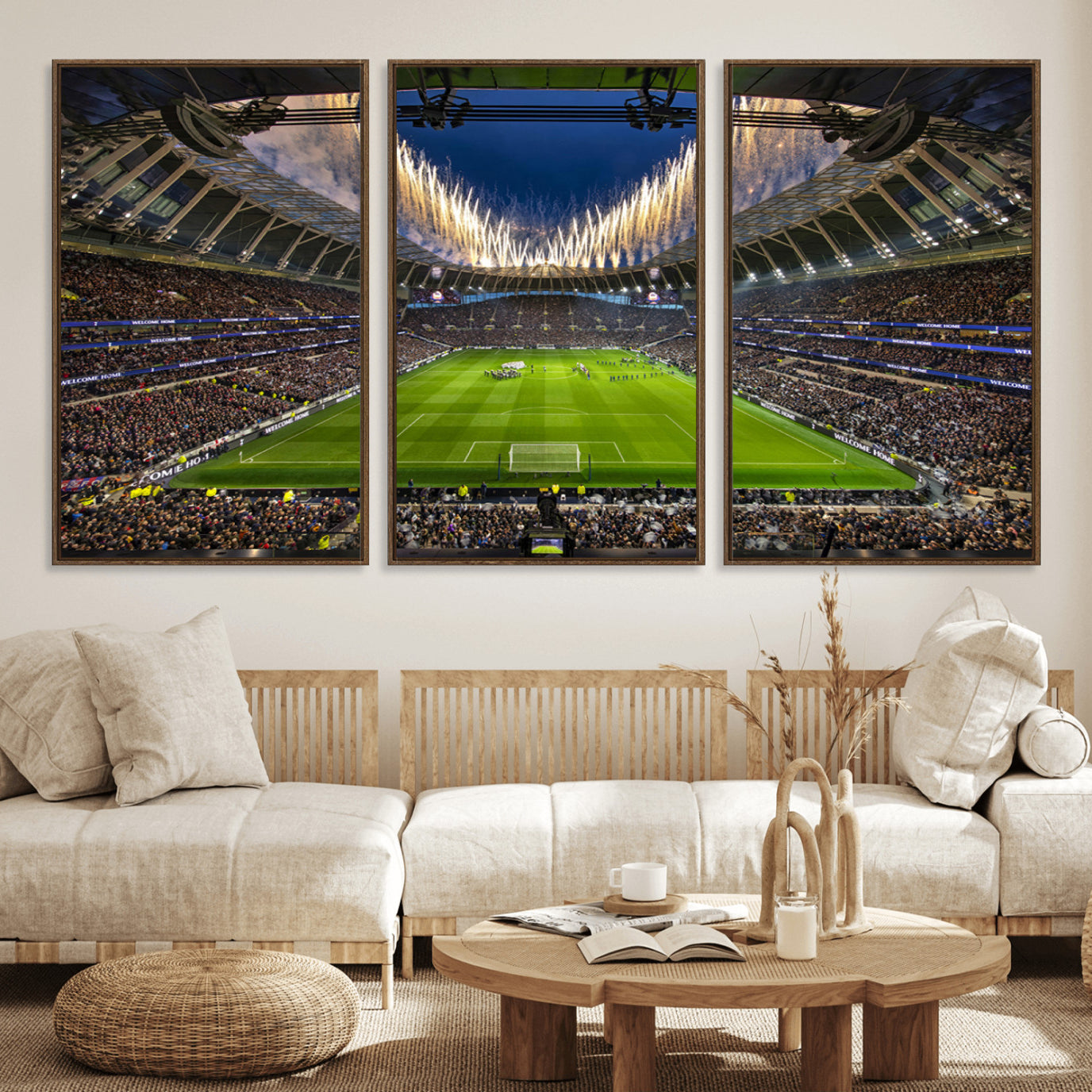 40157-MGV-FC-60X30-3P_Walnut-Tottenham Hotspur Football Team Print - London Tottenham Hotspur Stadium Wall Art Canvas Print