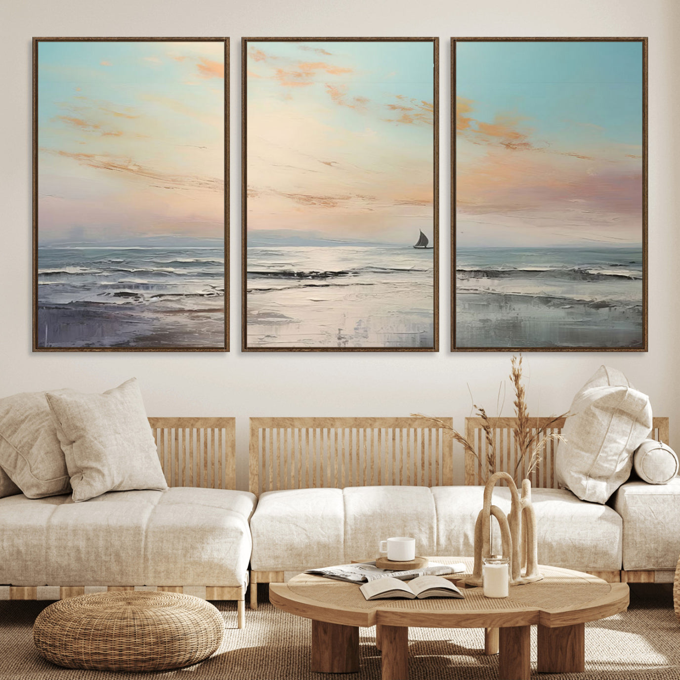 97630-MGV-FC-60X30-3P_Walnut-Abstract Ocean Wall Art - Boat Wall Art Canvas Print