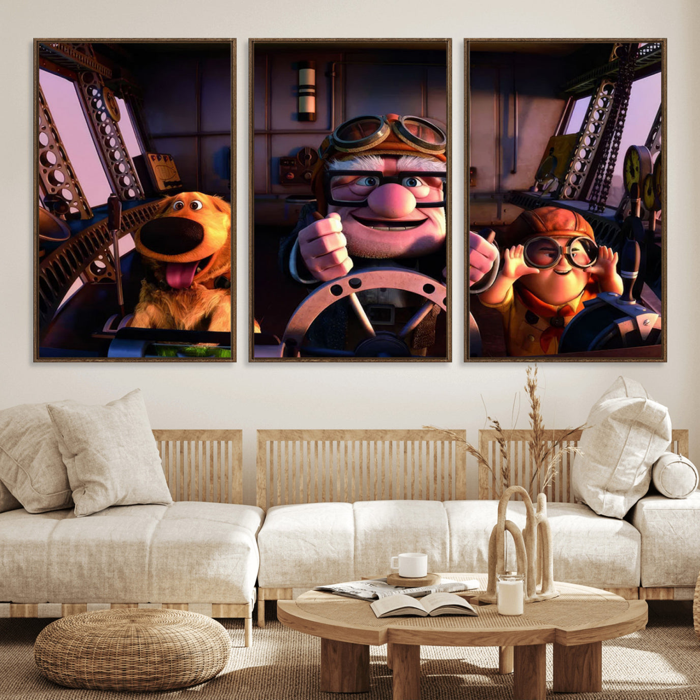 81690-MGV-FC-60X30-3P_Walnut-Carl Russel And Dog, Movie Up Poster, Movie Up Wall Art, Movie Up Poster Print, Carl