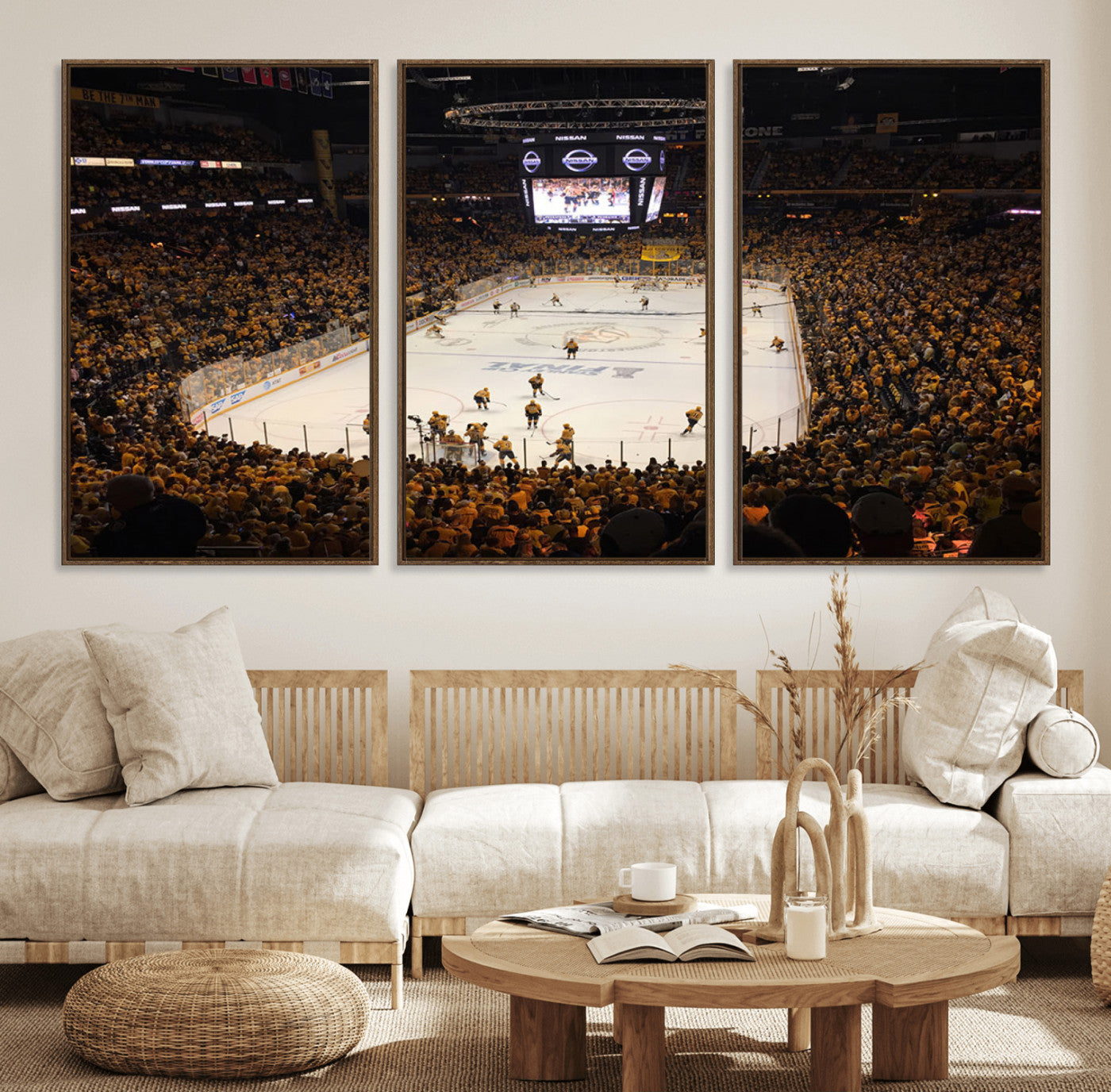 99407-MGV-FC-60X30-3P_Walnut-Bridgestone Arena - Nashville Predators Hockey Team Print - Nashville Wall Art Canvas Print