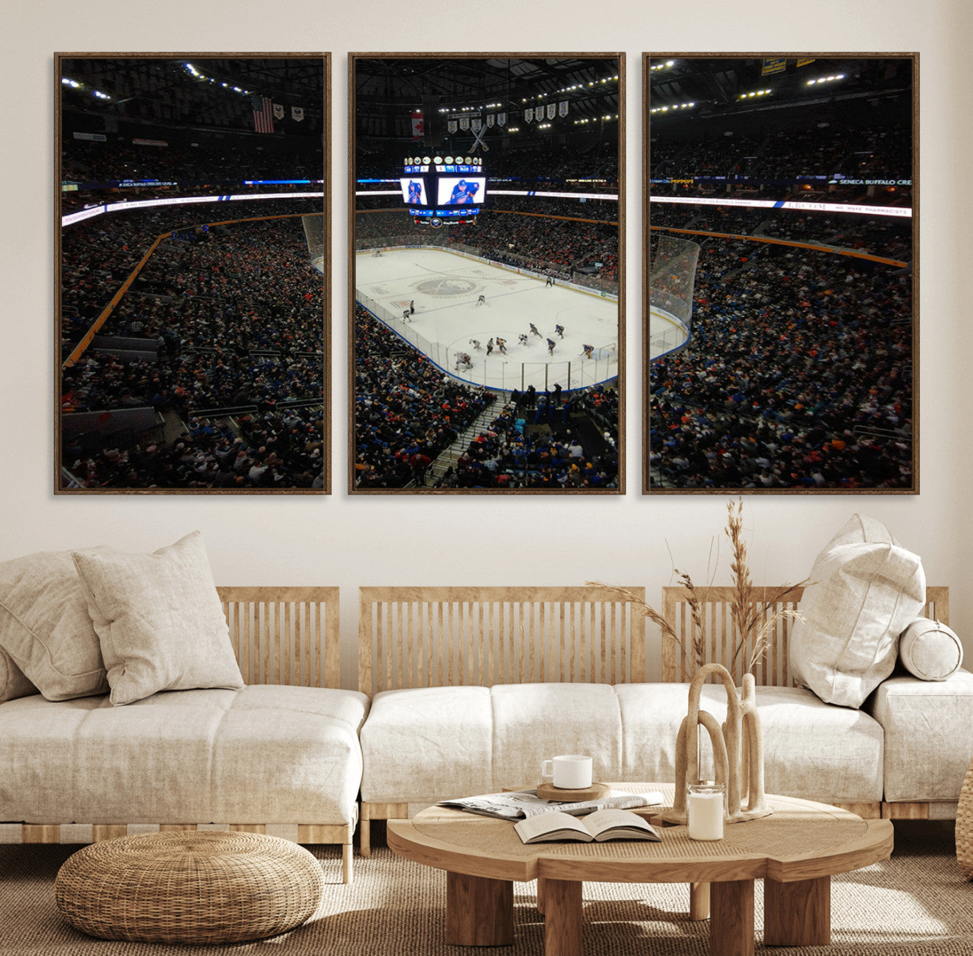 15132-MGV-FC-60X30-3P_Walnut-KeyBank Center New York Buffalo Sabres Hockey Stadium Canvas Print Wall Art
