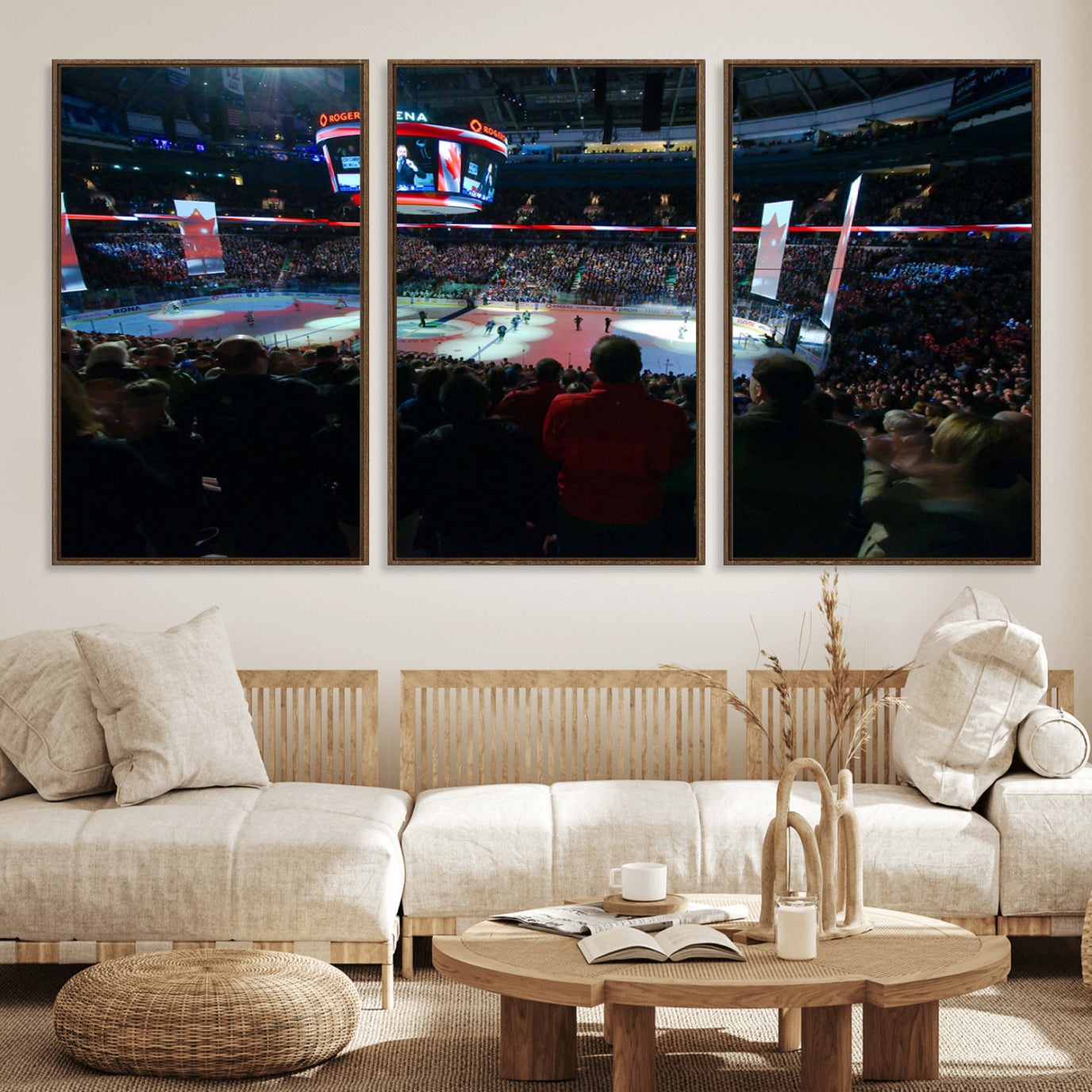 84945-MGV-FC-60X30-3P_Walnut-Rogers Arena Vancouver Canucks Ice Hockey Stadium Wall Art, Vancouver Canucks Ice Hockey Print