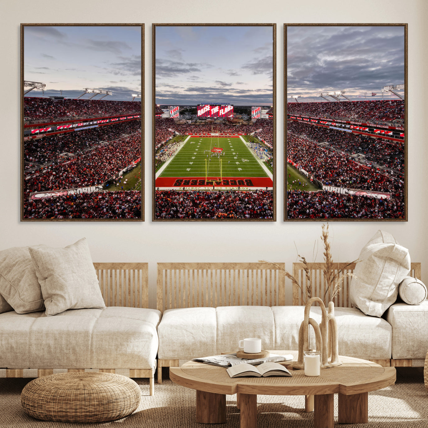 35698-MGV-FC-60X30-3P_Walnut-Florida Tampa Raymond James Stadium Wall Art Canvas Print - NFL Football Stadium Print Canvas