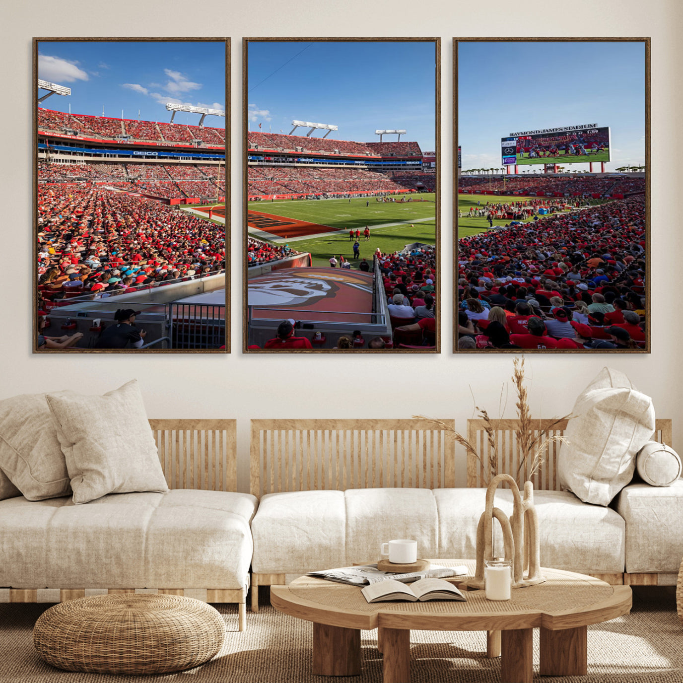 65229-MGV-FC-60X30-3P_Walnut-Florida Tampa Raymond James Stadium Wall Art Canvas Print - NFL Football Stadium Print